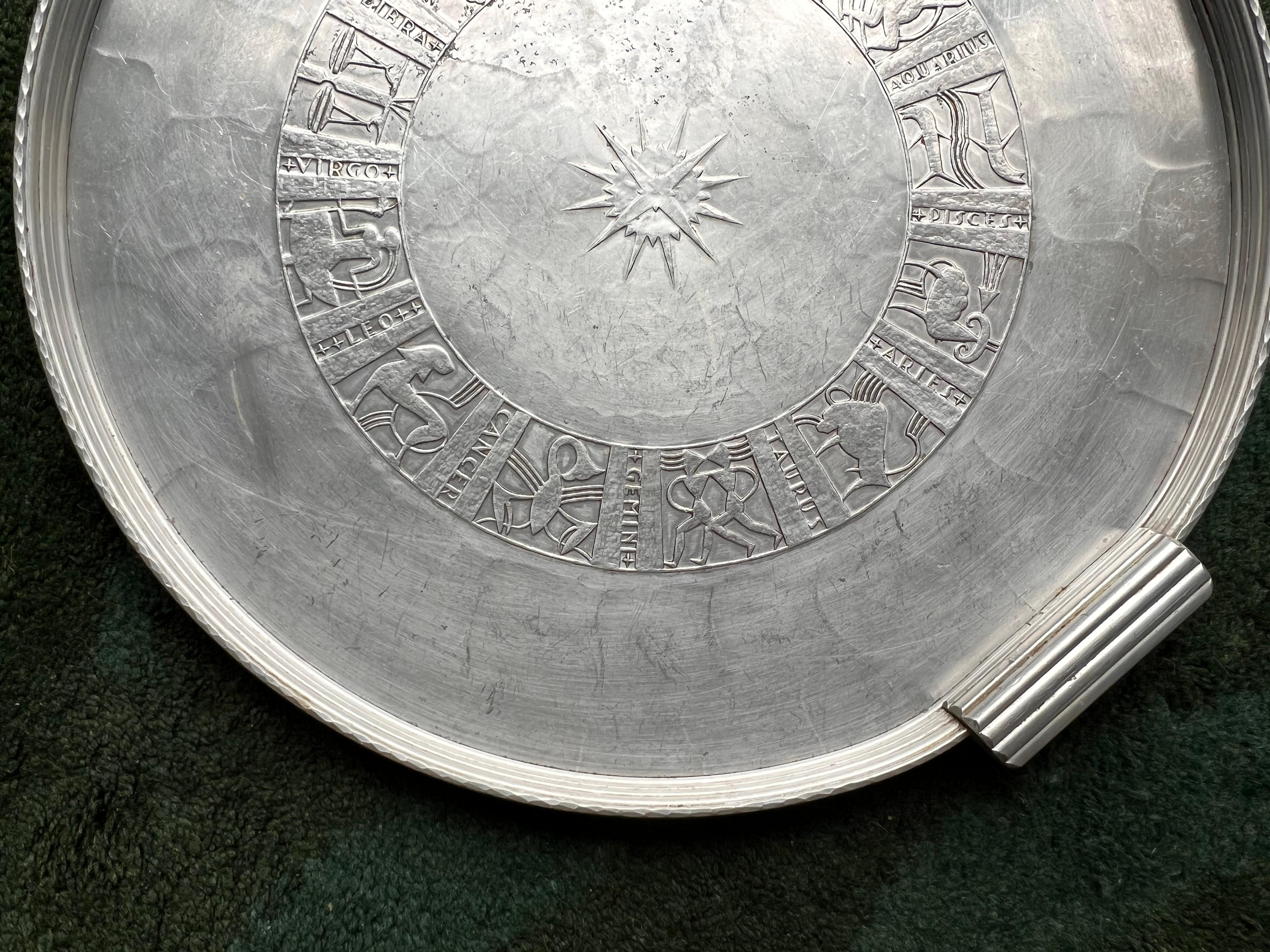 Vintage Zodiac Astrology Metal Serving Tray by Arthur Armour, 1960s 2