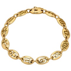 Vintage Zodiac Gold Bracelet