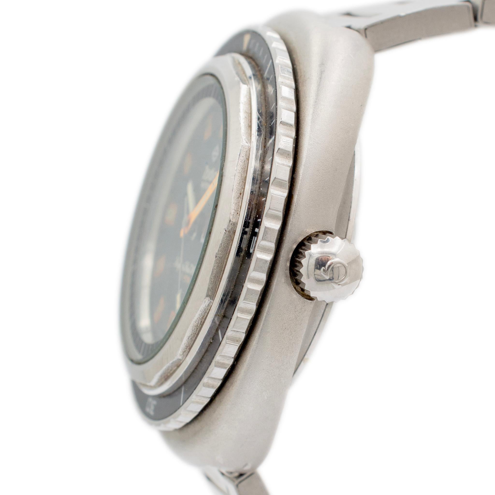 Vintage Zodiac Super Sea Wolf 862.836 42.60mm Edelstahl Herren-Tauchuhr im Zustand „Relativ gut“ in Houston, TX