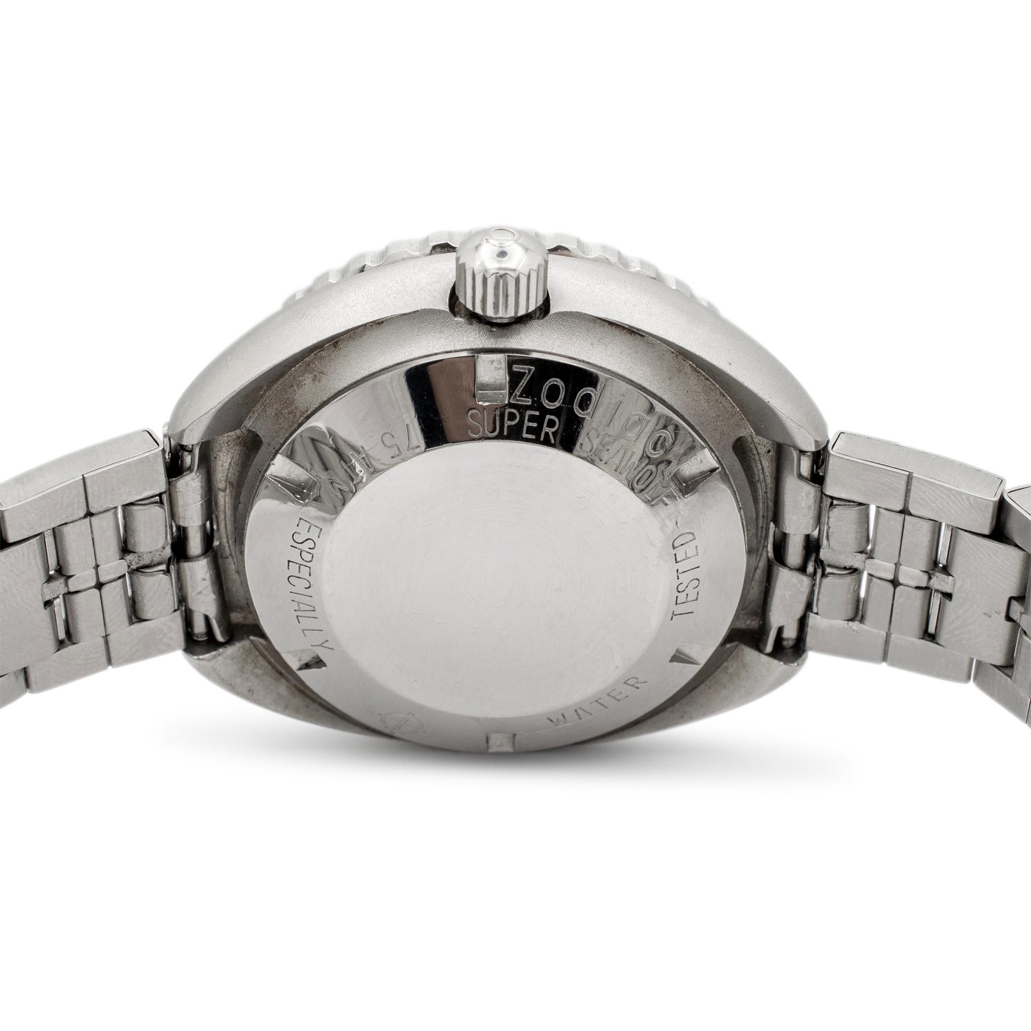 Vintage Zodiac Super Sea Wolf 862.836 42.60mm Edelstahl Herren-Tauchuhr 2