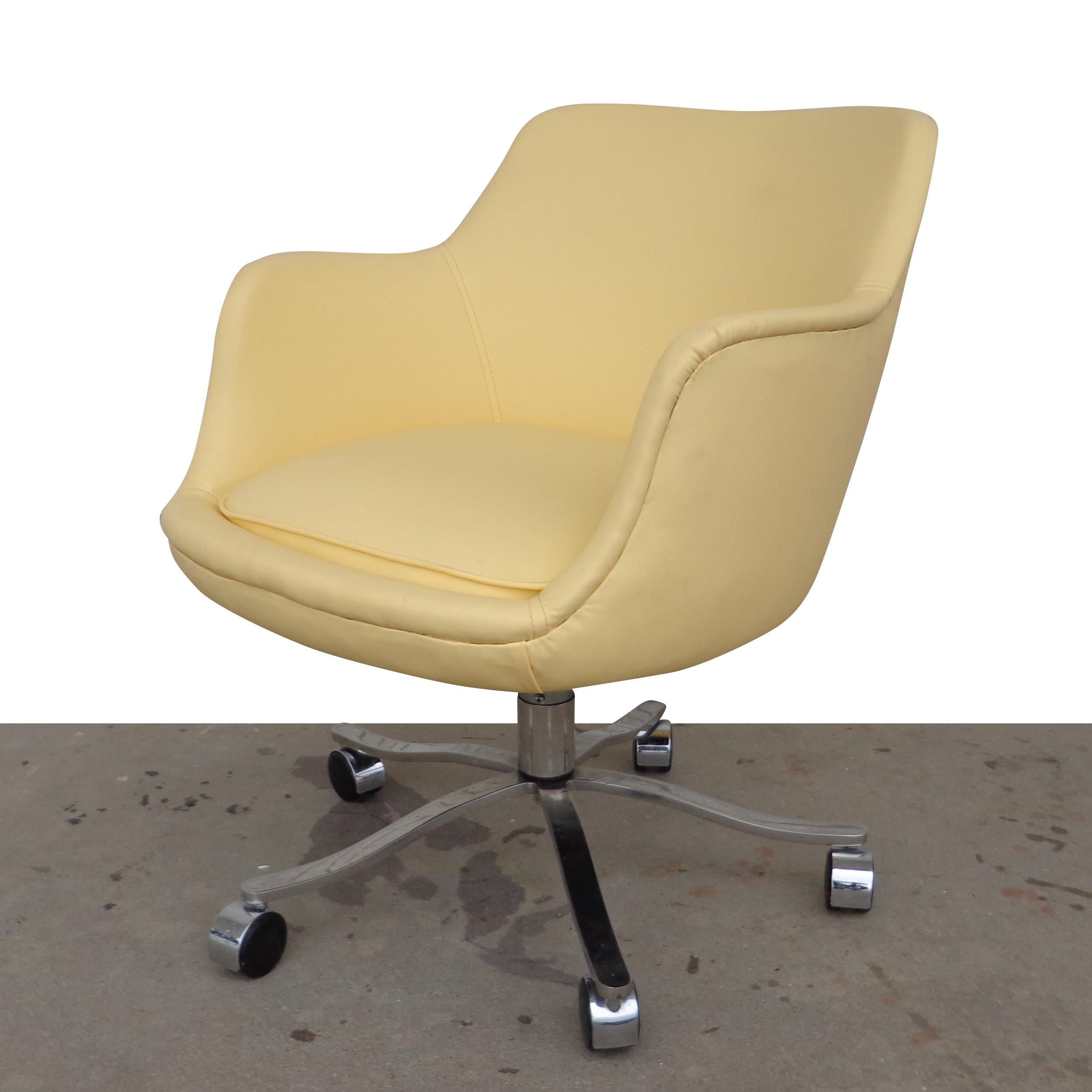 20th Century Vintage Zographos Alpha Bucket Chair Restored with New Vegan Ultra Leather For Sale