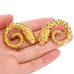 Vintage  Zolatos Griegos Pendientes de clip grandes de oro de 22 quilates