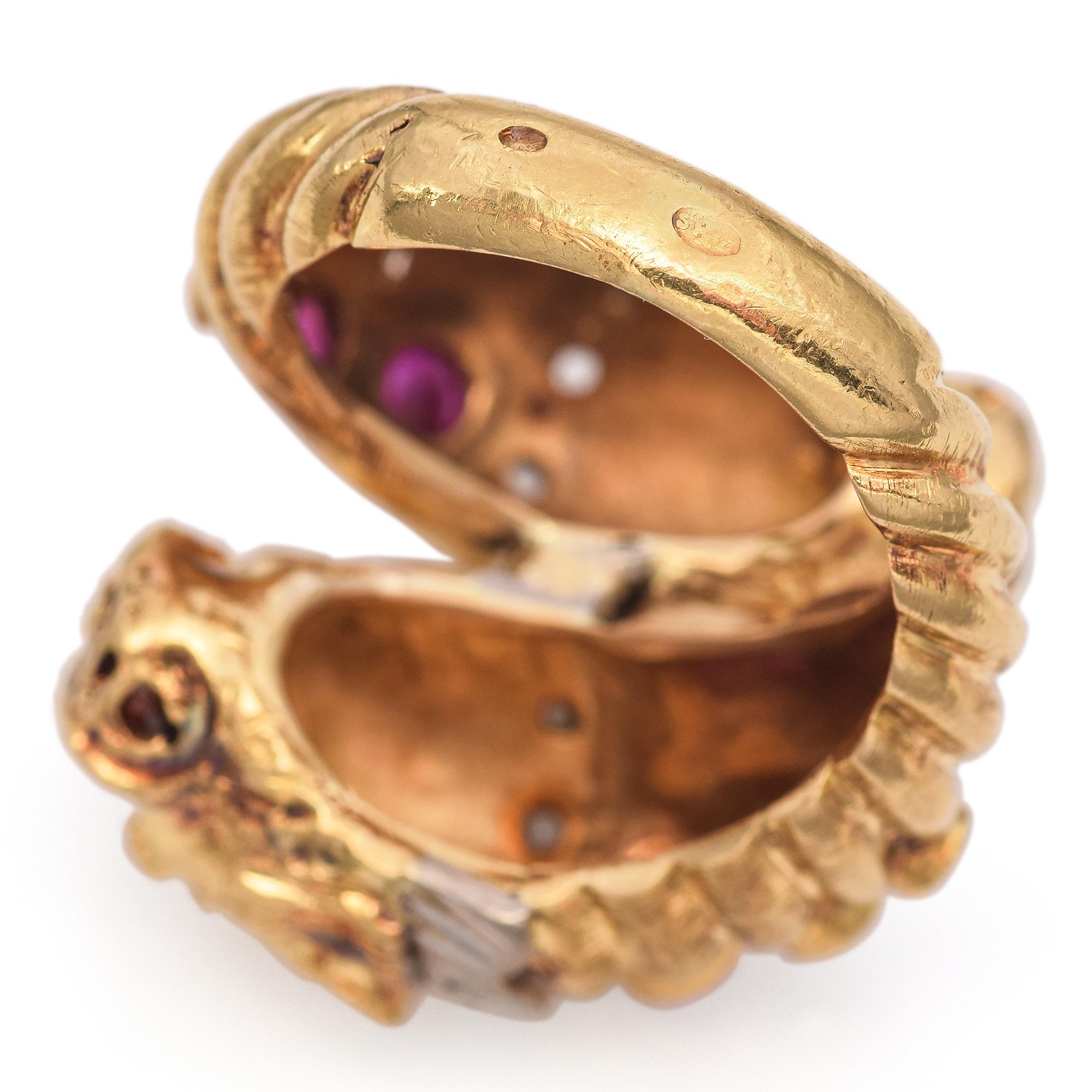 Vintage Zolotas 18k Yellow Gold Double Lion Head Ring 2