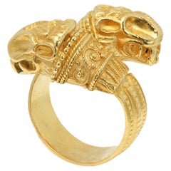 Anello Chimera vintage di Zolotas, in oro giallo massiccio 18 carati, realizzato in Grecia