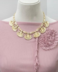 Collier vintage Zolotas de style néo-grec, en argent 950 plaqué or, datant des années 1970 CIRCA