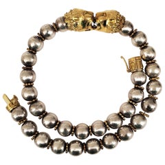 Vintage Zolotas Silver and 18 Karat Gold Necklace