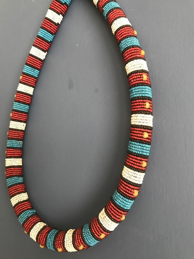African Vintage Zulu Beaded Collar Necklace, South Africa, Early 20th Century