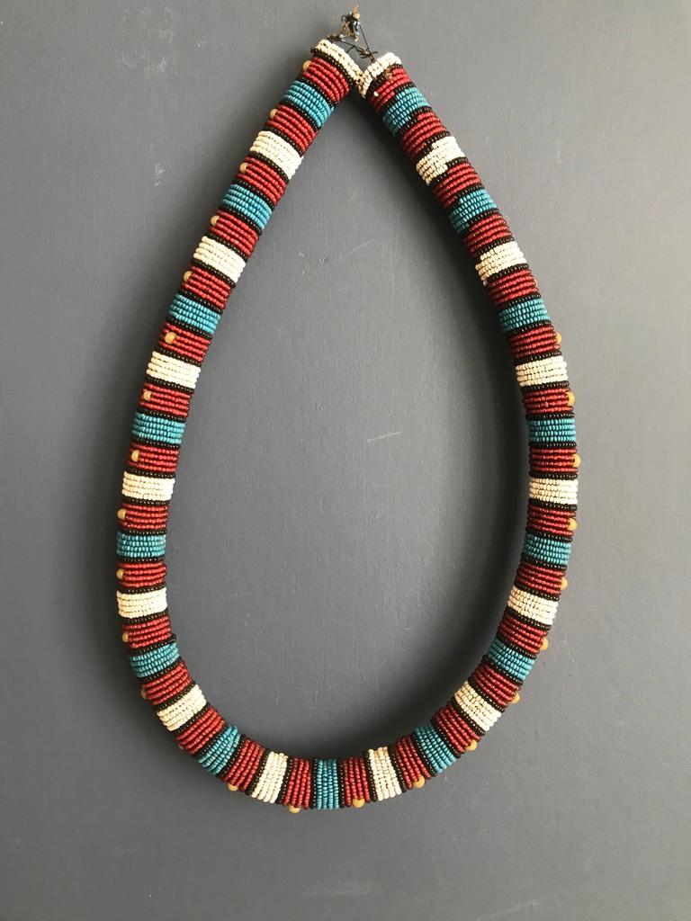 Vintage Zulu Beaded Collar Necklace, South Africa, Early 20th Century 2