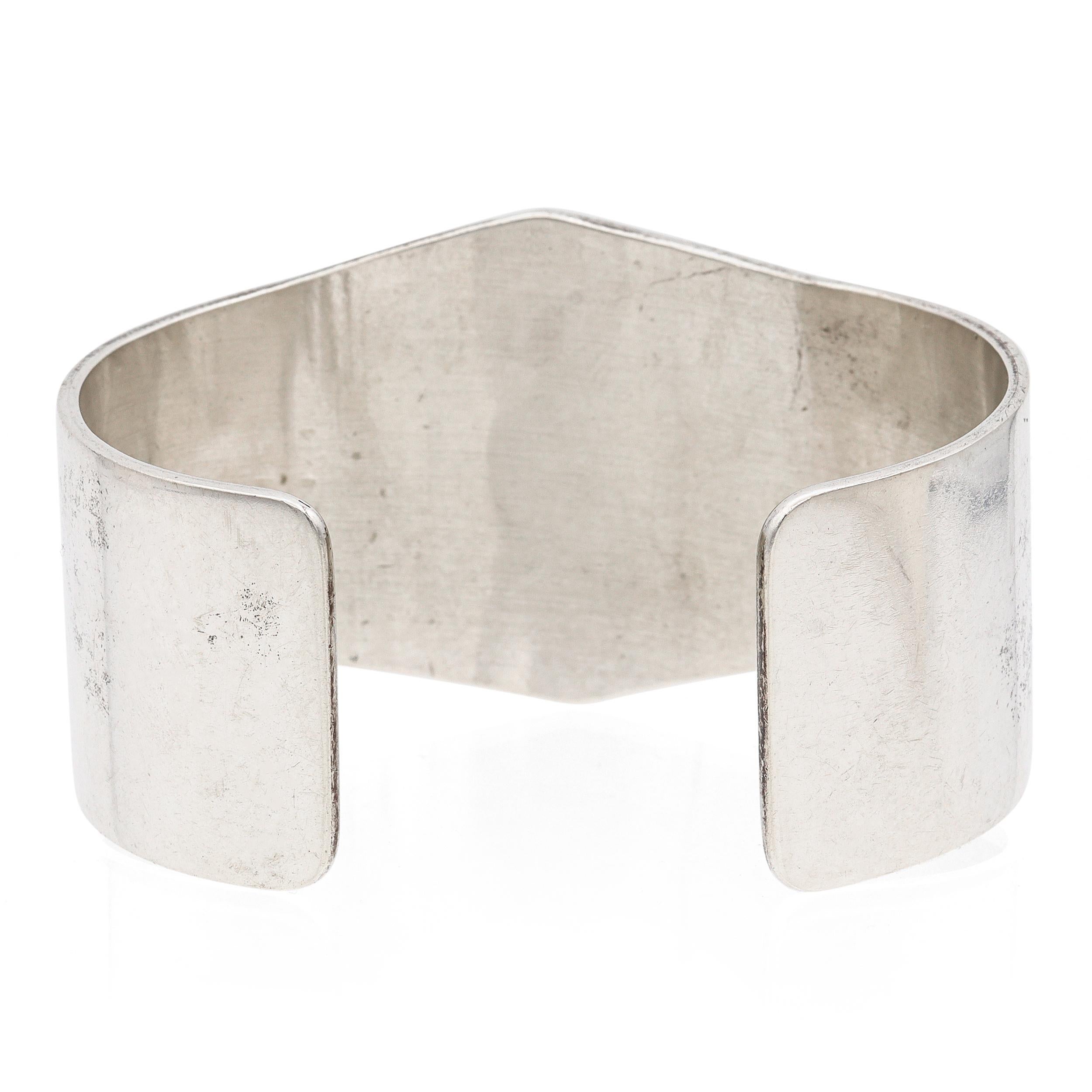 De las mujeres Vintage Zuni F.L. Pulsera brazalete con incrustaciones de varias piedras en plata de ley firmada por Natachu en venta