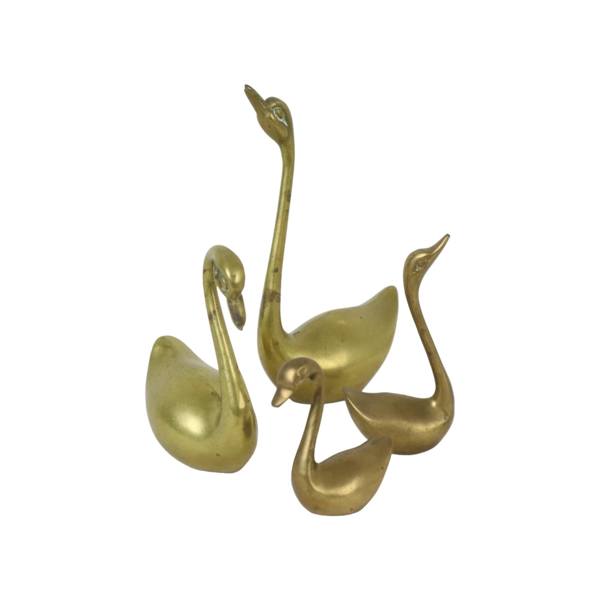 Coreano Vintage Zwanen Messing Koper Set van 4 MTC Brass in vendita