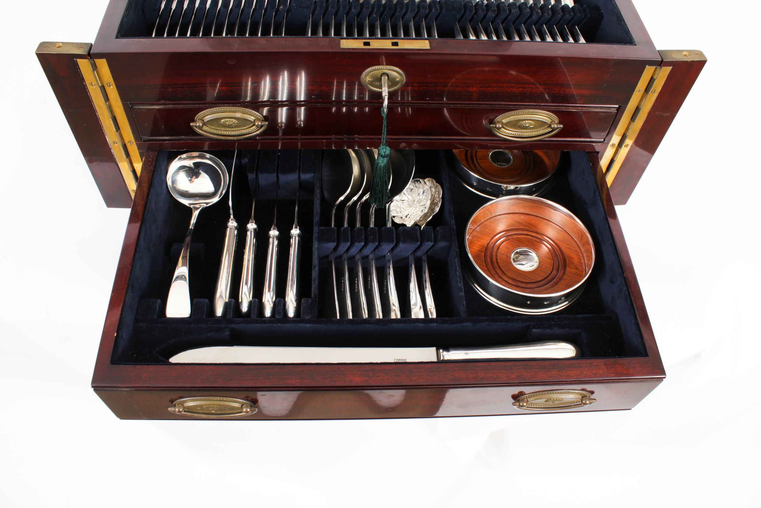 Vintage150 Piece Canteen-12 Place Sterling Silver Cutlery Set by Carrs 2004 For Sale 4