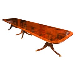 Vintage16 ft Regency Style Dining Table Flame Mahogany Crossbanded 20th Century