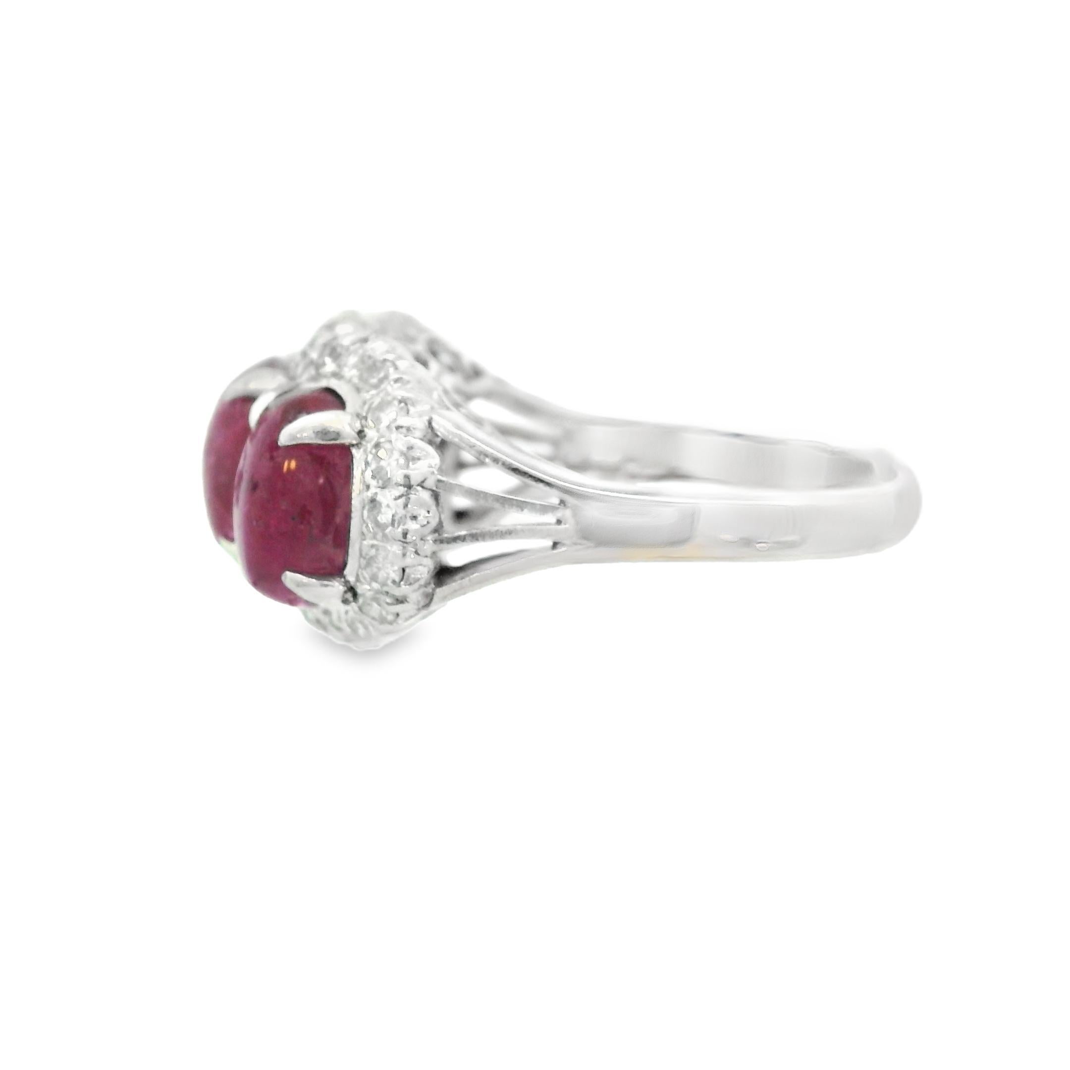 Vintage18k White Gold Ruby & Diamond Ring (9.0+CT Ruby) For Sale 2