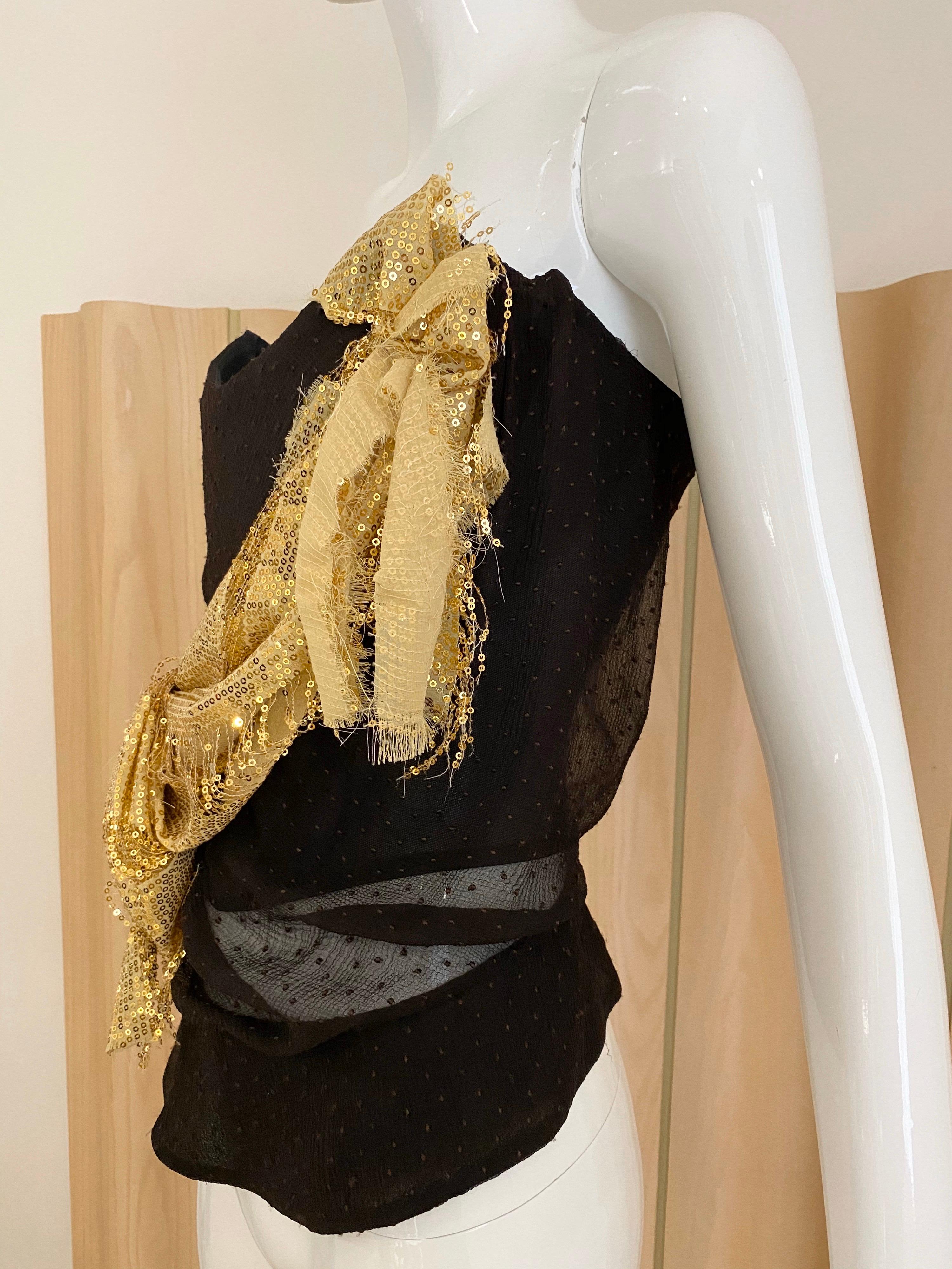 Vintagea  Vivienne Westwood Brown and Gold Silk Bustier 1