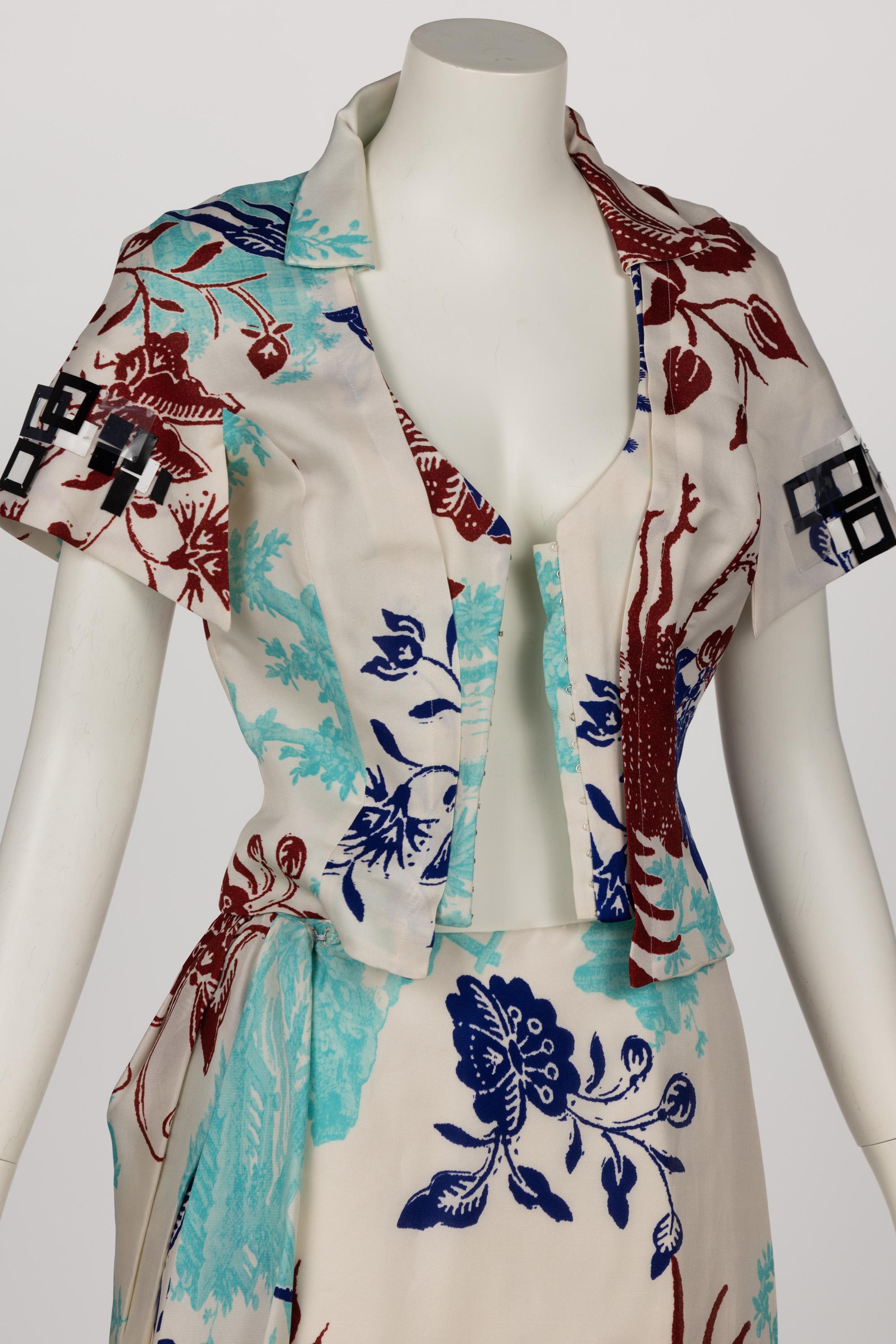 Vintage Christian Lacroix: top e maxi gonna in seta con stampa mitologica in vendita 6