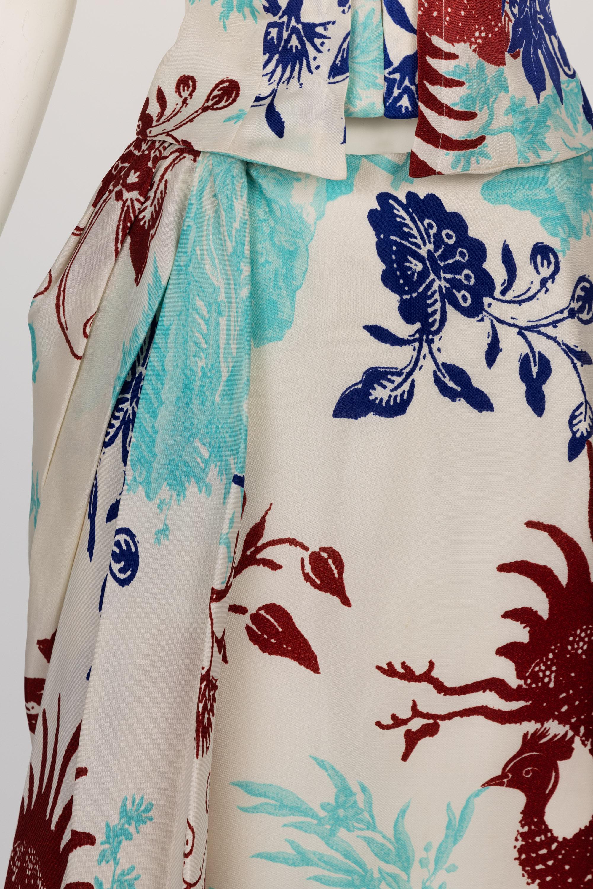 Vintage Christian Lacroix: top e maxi gonna in seta con stampa mitologica in vendita 8