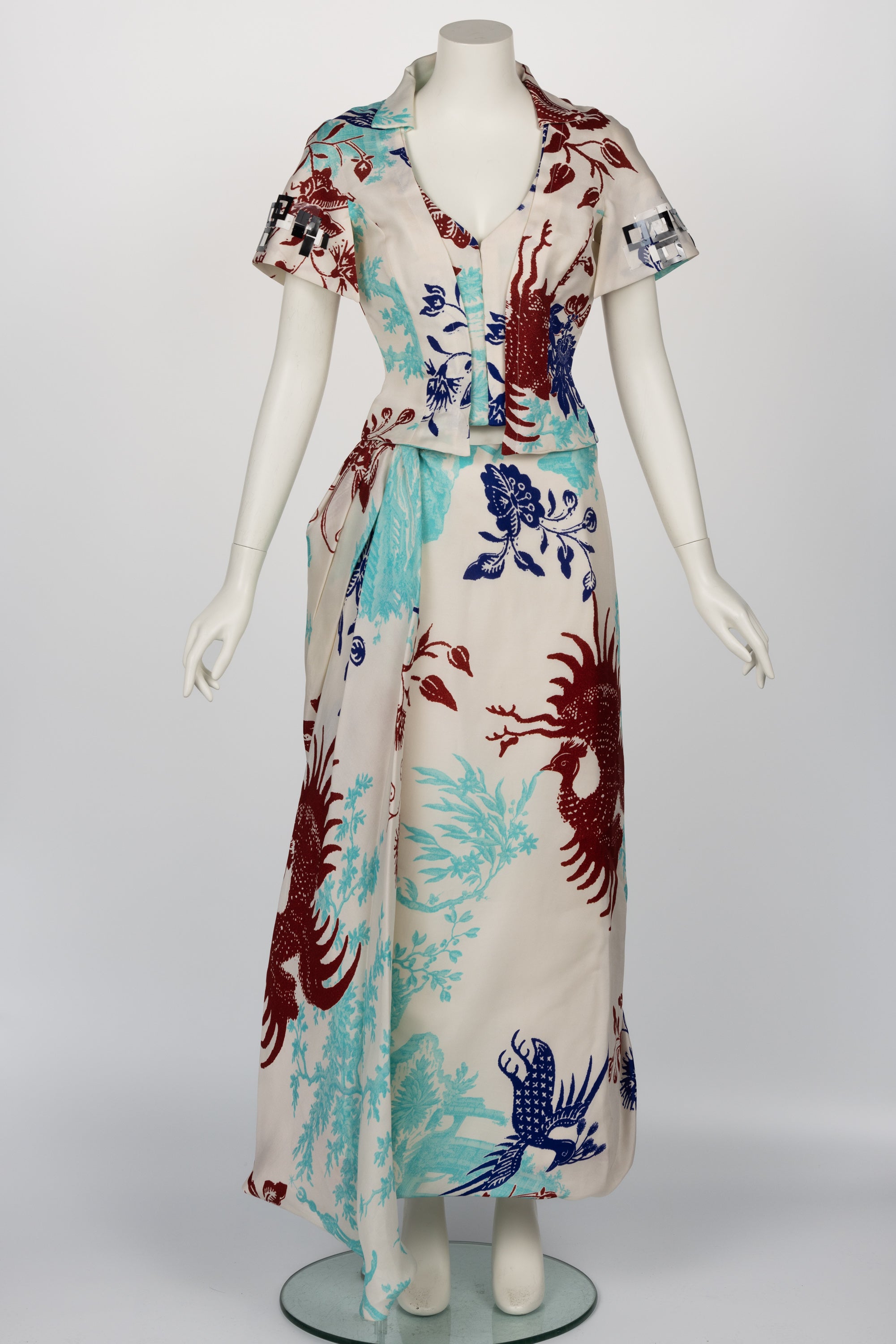 Vintage Christian Lacroix: top e maxi gonna in seta con stampa mitologica In condizioni buone in vendita a Boca Raton, FL