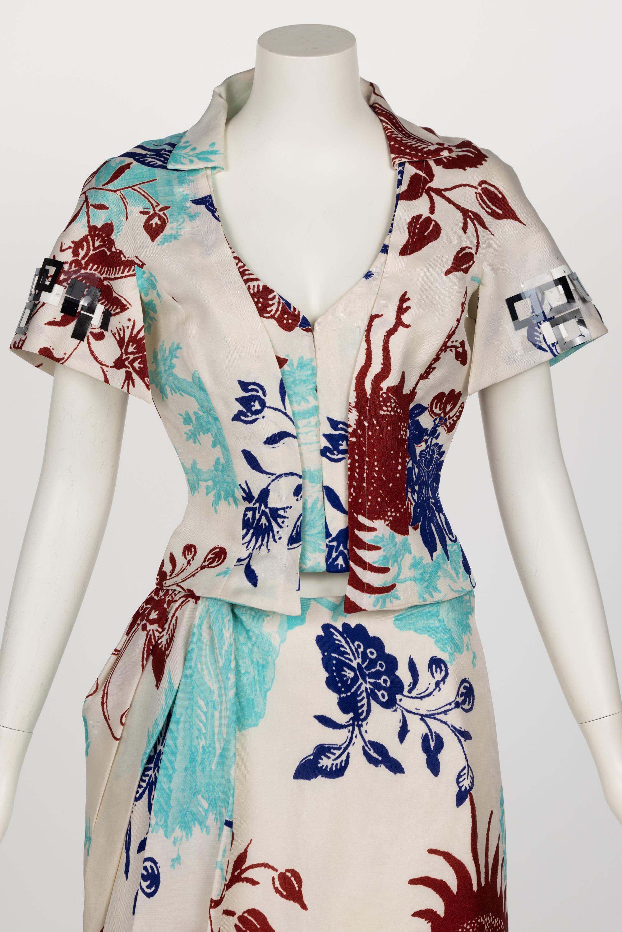 Vintage Christian Lacroix: top e maxi gonna in seta con stampa mitologica in vendita 2