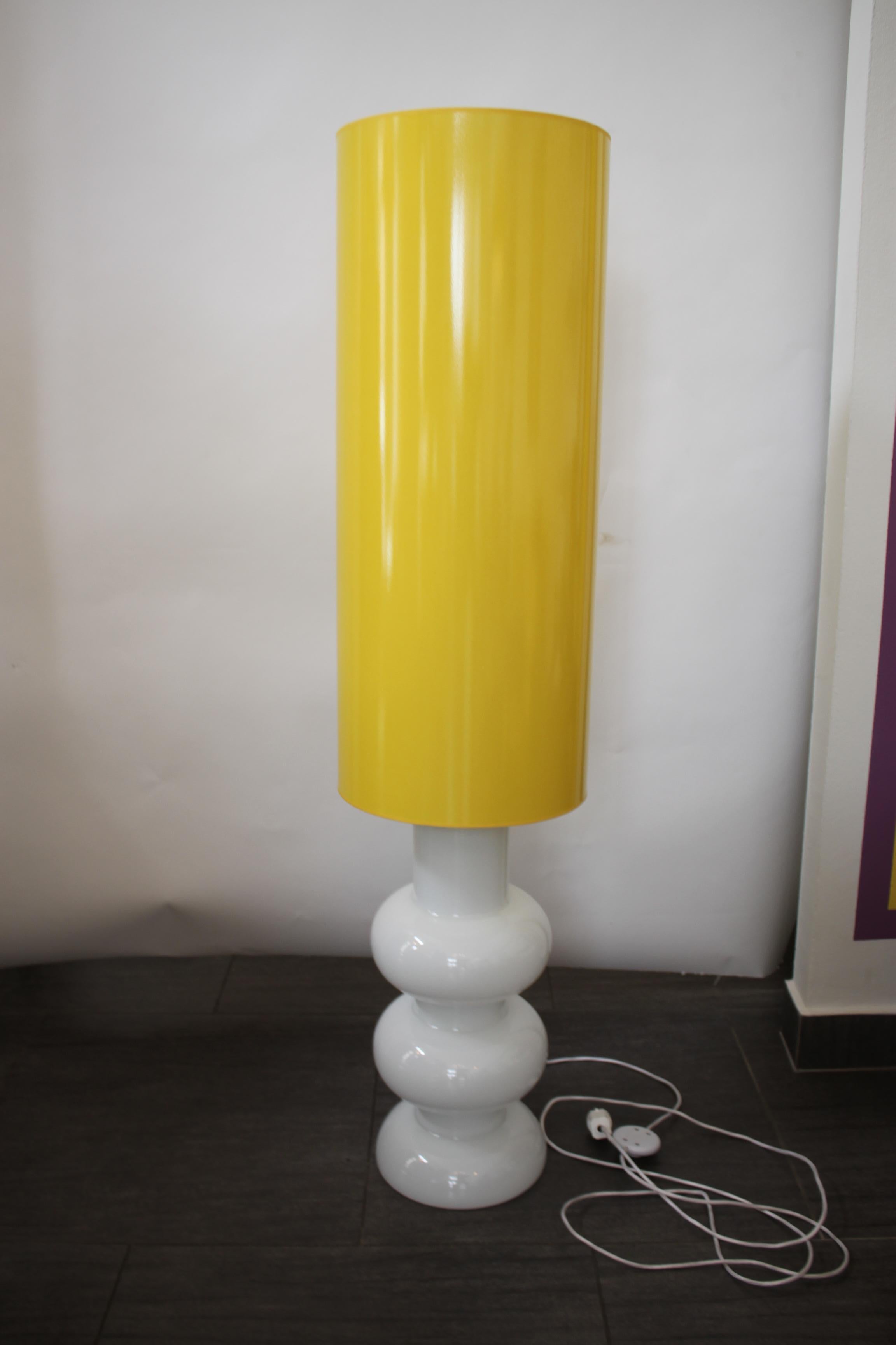 Opaline Glass Vintage Floor Lamp, 1970s For Sale