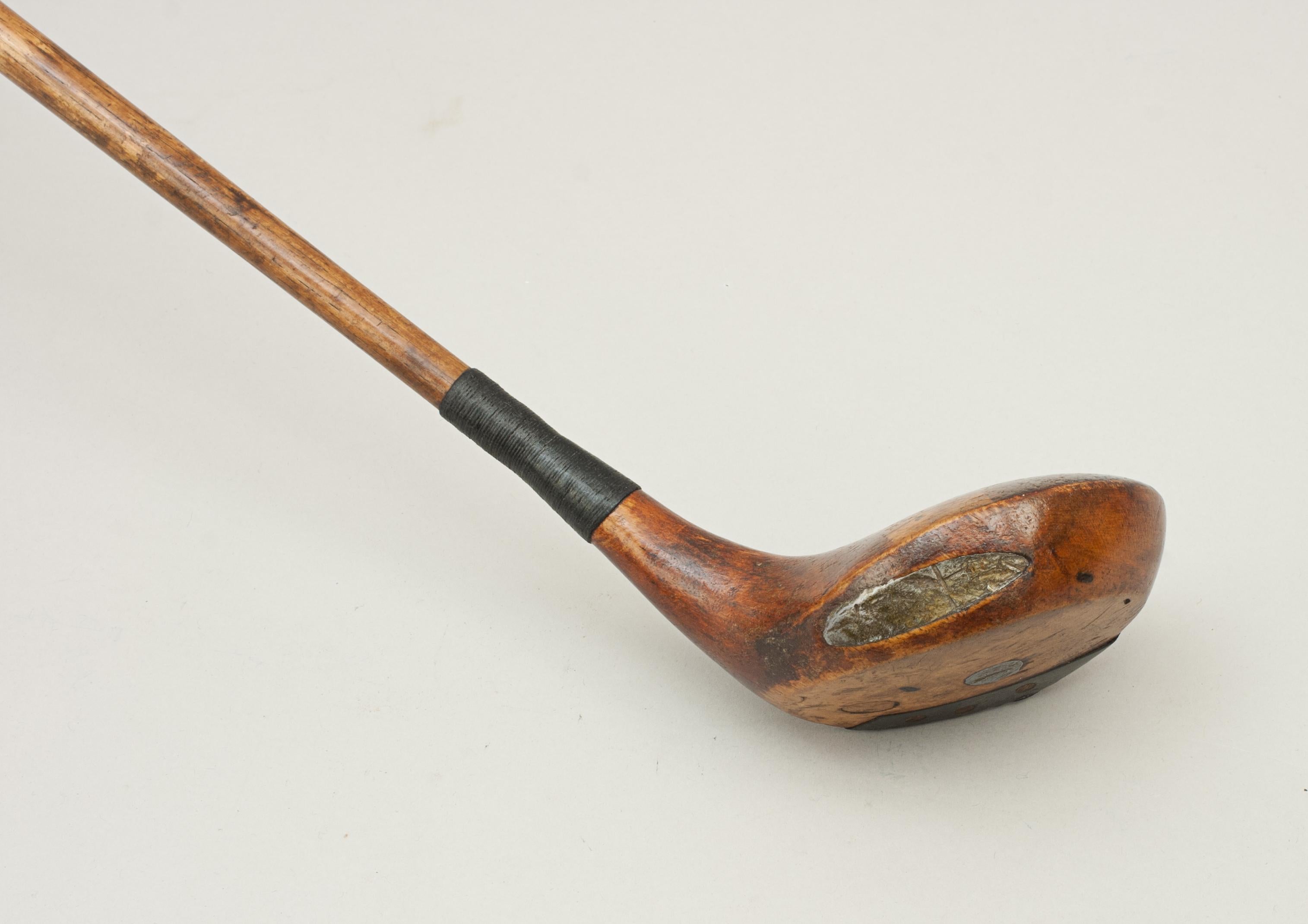 Sporting Art Vintage Golf Club, Persimmon Head Driver with Hickory Shaft