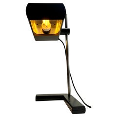 VintageJean-René Talopp schwarz/braun Verstellbare Tisch-/Beistelllampe von Manade Parijs