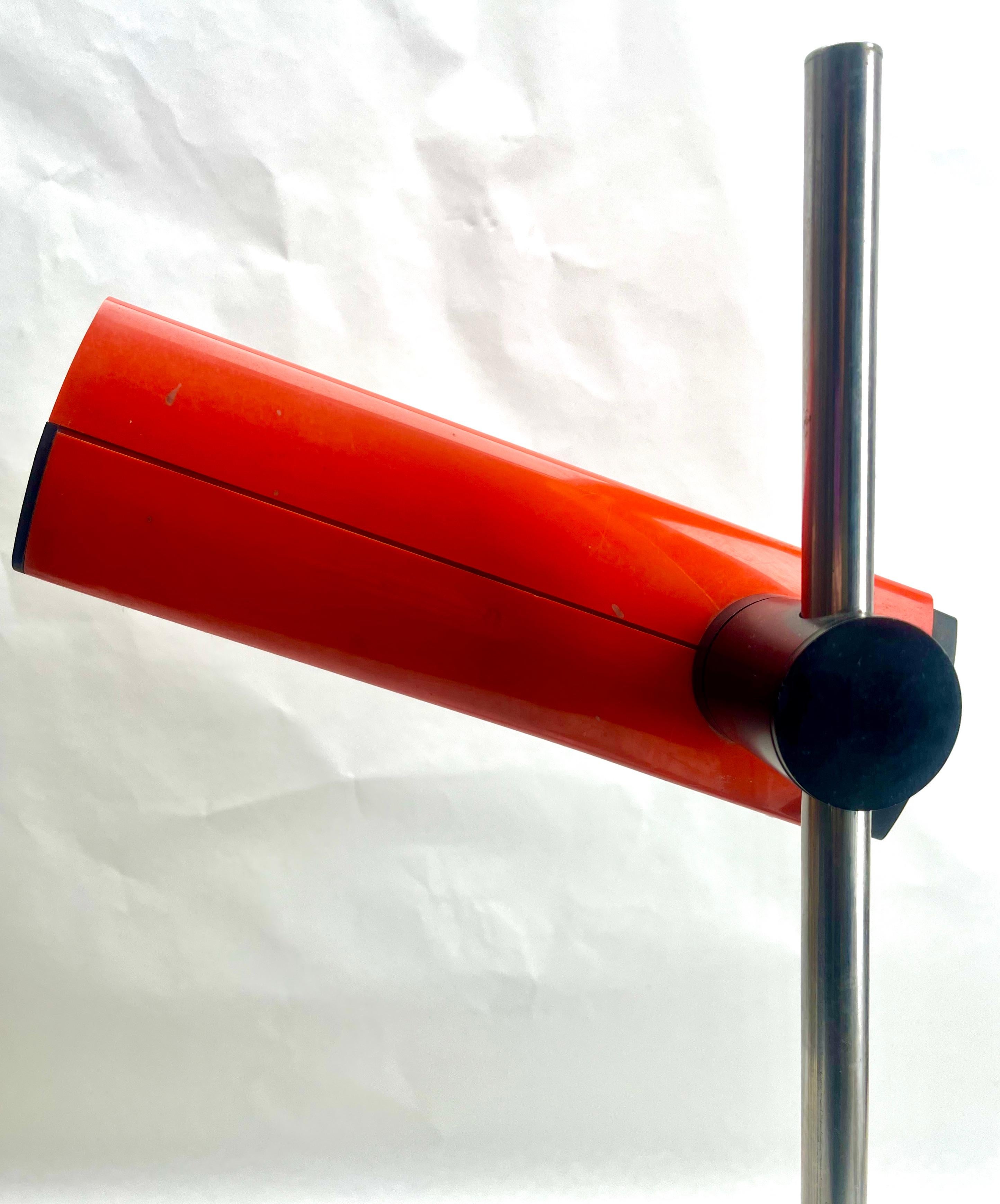 Metal VintageJean-René Talopp Red Adjustable Desk/Side Table Lamp by Manade Parijs For Sale