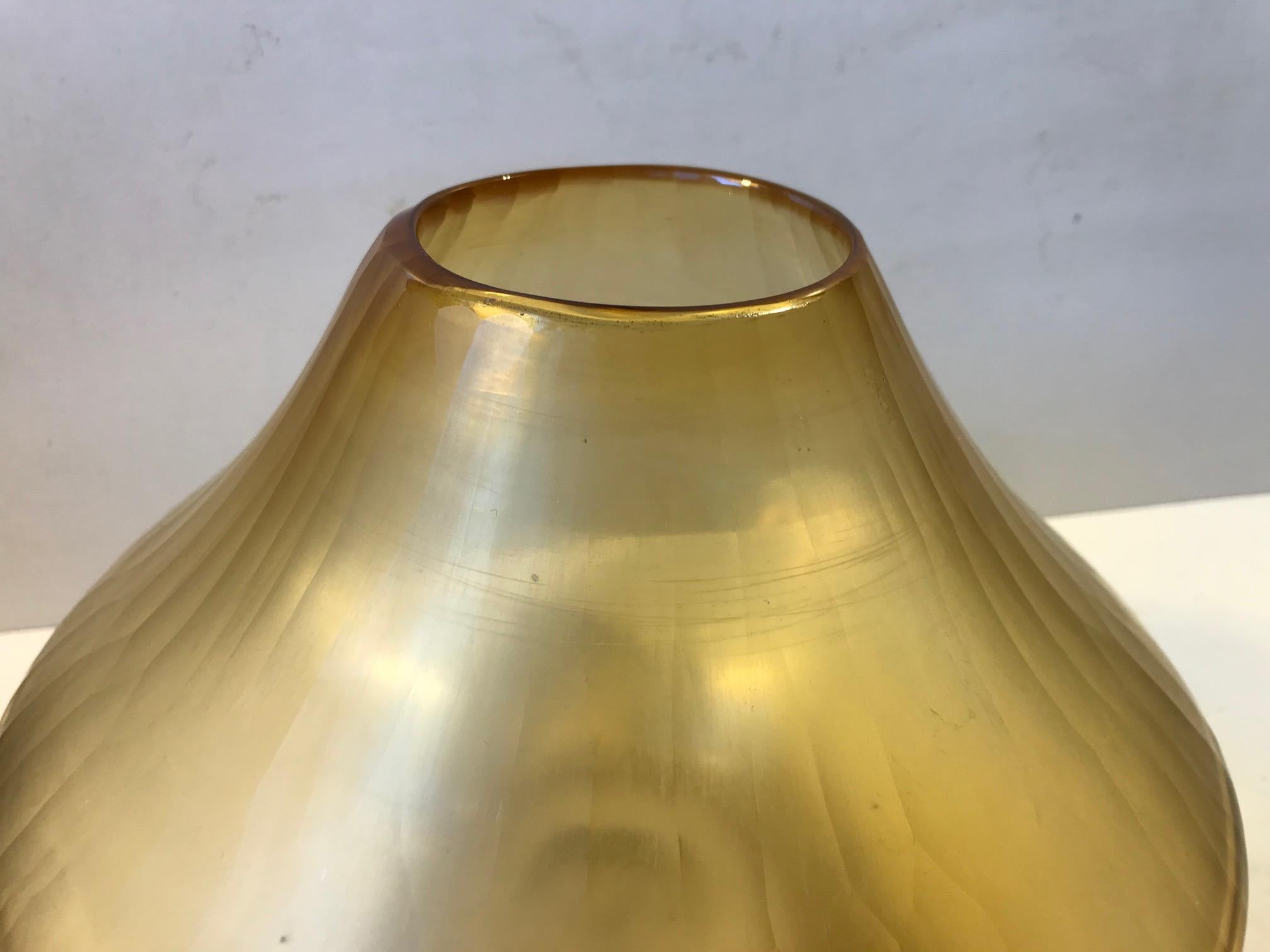 Swedish Vintage Kosta Boda Amber Glass Vase, Sweden, 1970s