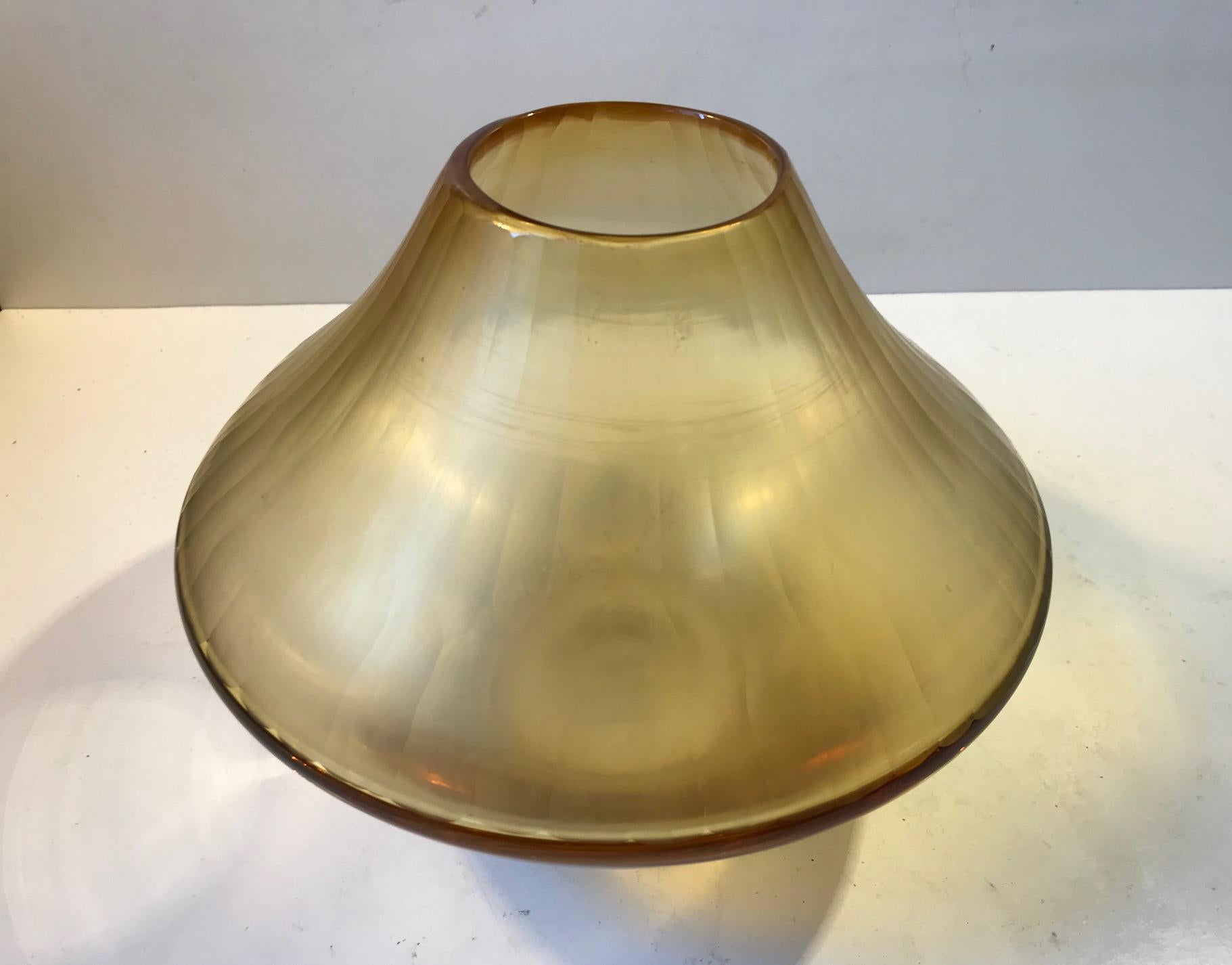 Late 20th Century Vintage Kosta Boda Amber Glass Vase, Sweden, 1970s