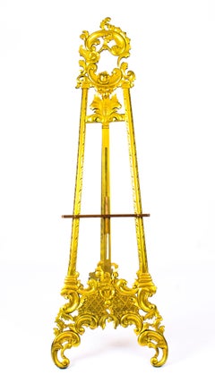 Vintage Gilded Wood Artists Painting / Picture Display Easel, Mid-20th Century