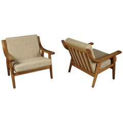 Vintage Pair of Hans Wegner Lounge Chairs, Model GE-530, from Denmark circa 1960