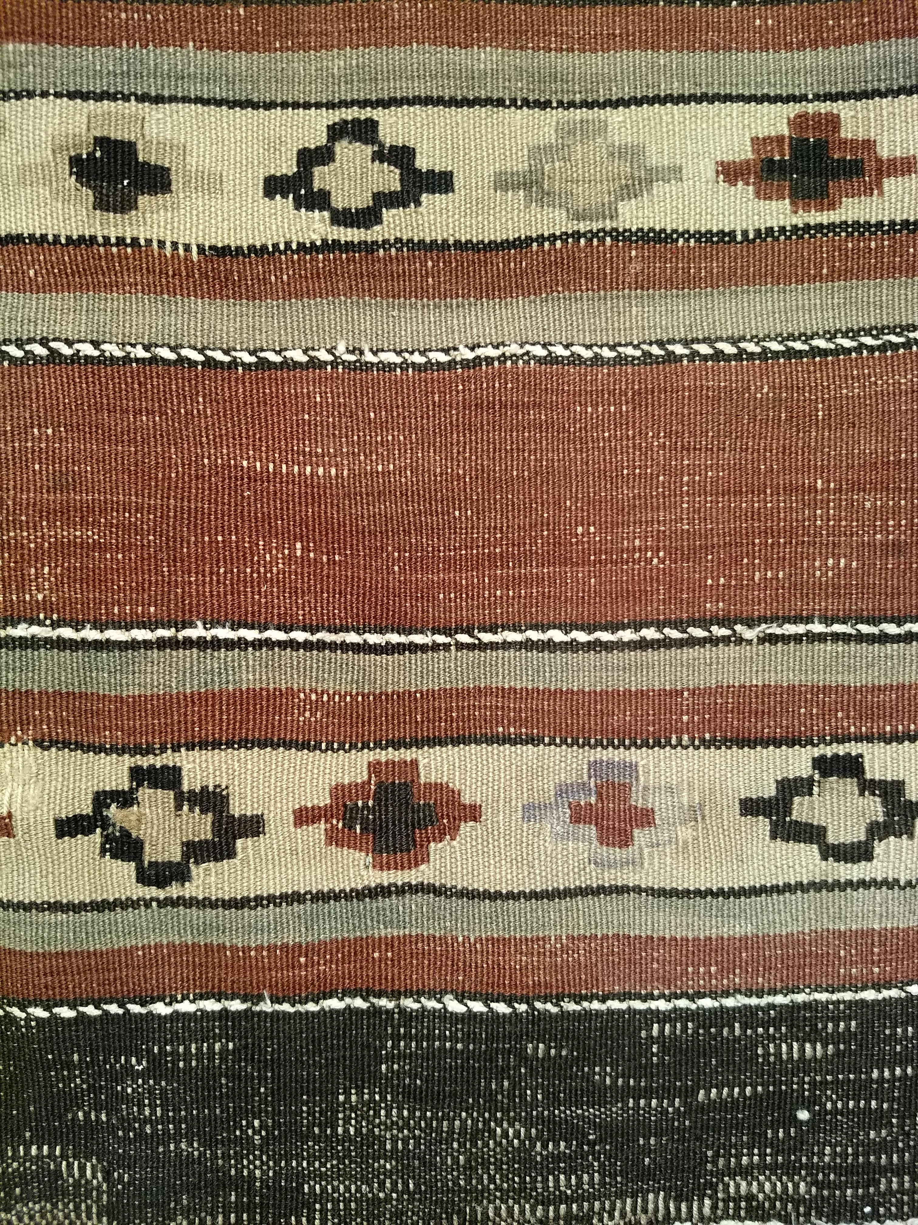 Wool Early 1900s Persian Shahsavan Kilim with Southwestern Earth Tone Colors  For Sale