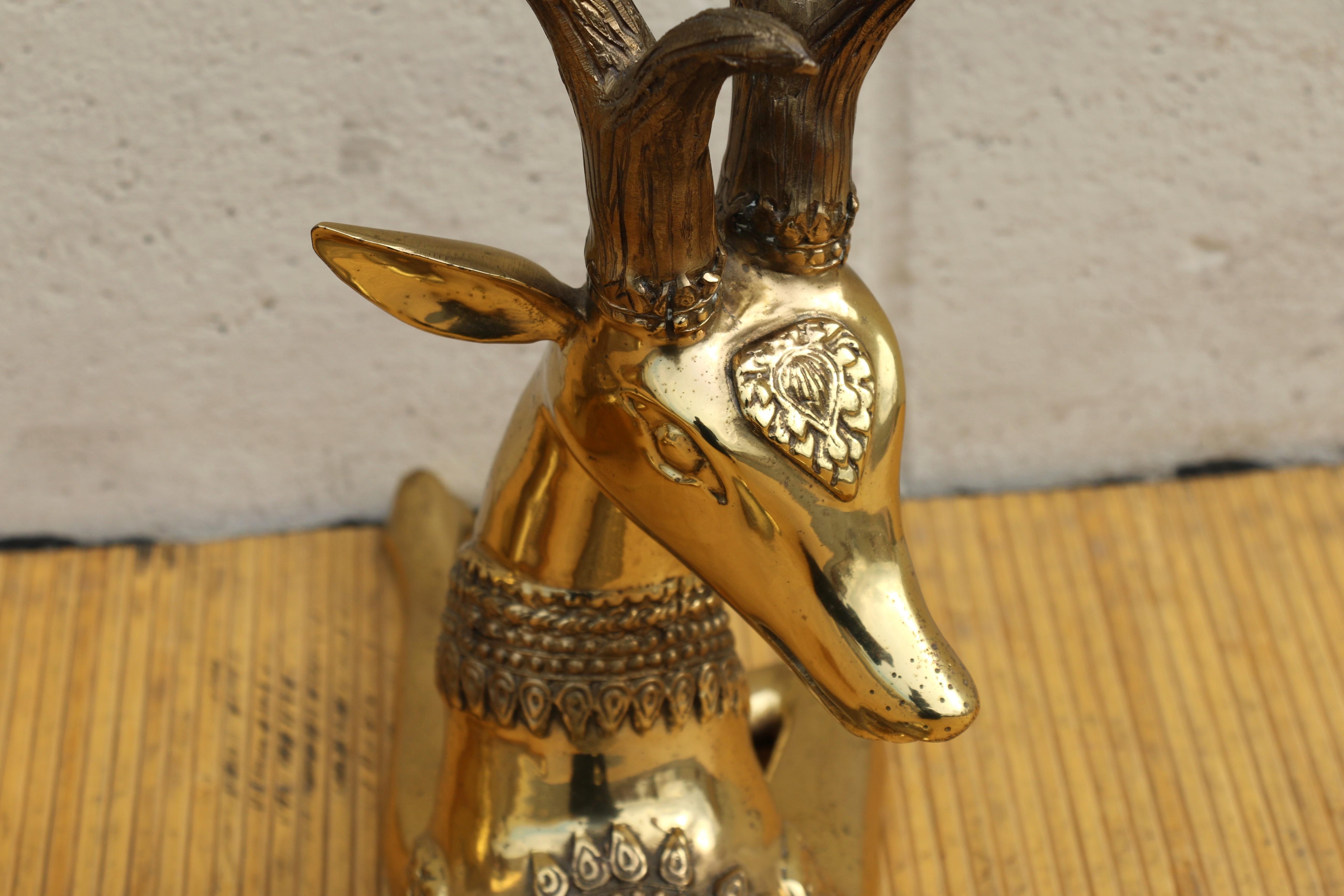 Ottone Coppia di antilopi/cervi in ottone Vintage By in vendita