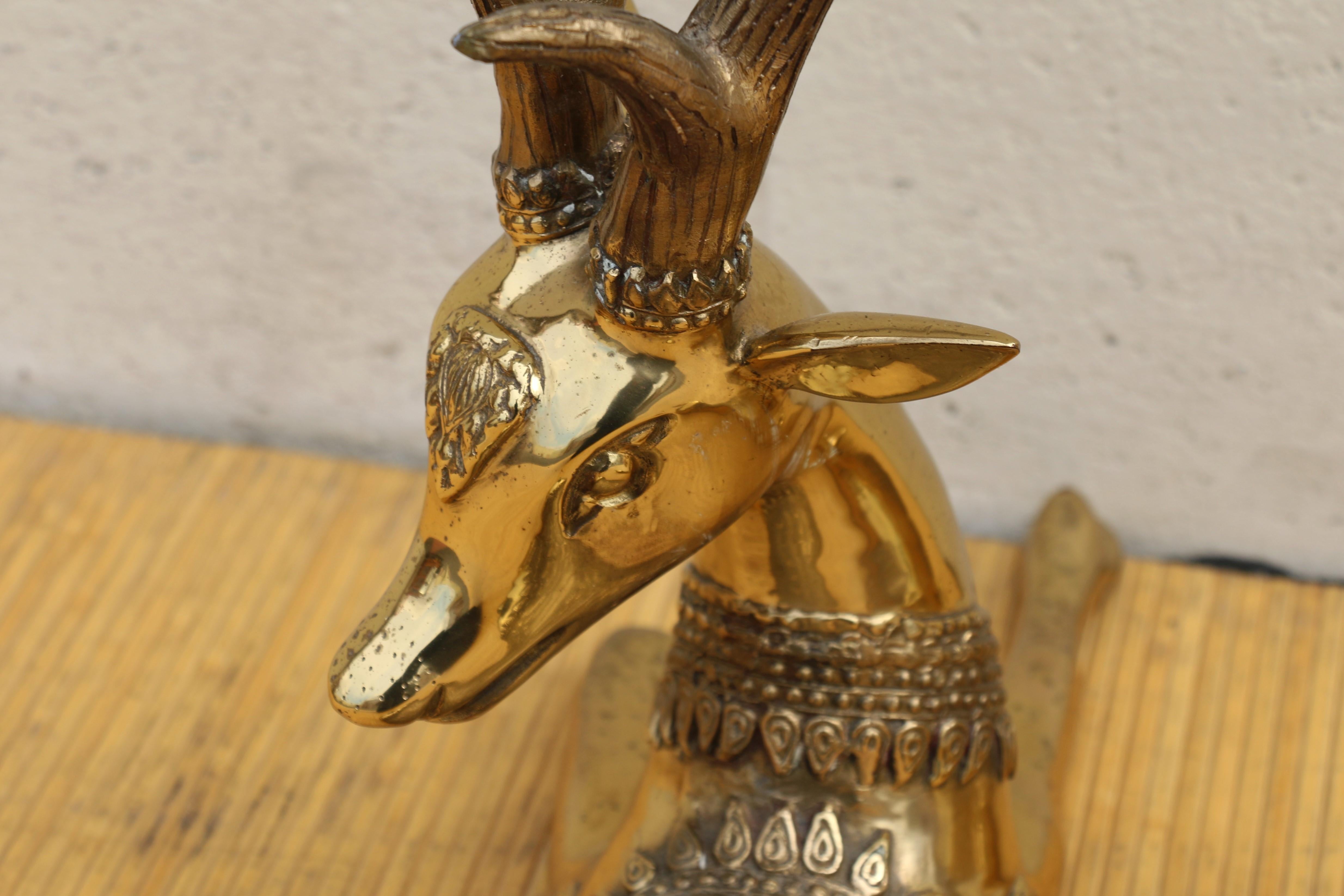 Coppia di antilopi/cervi in ottone Vintage By in vendita 1