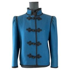Vintage Yves Saint Laurent Mandarin Collar Wool Jacket