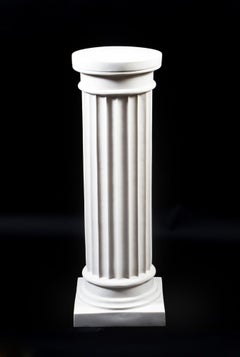 Vintaget Grecian Composite Marble Doric Column Pedestal 20th C