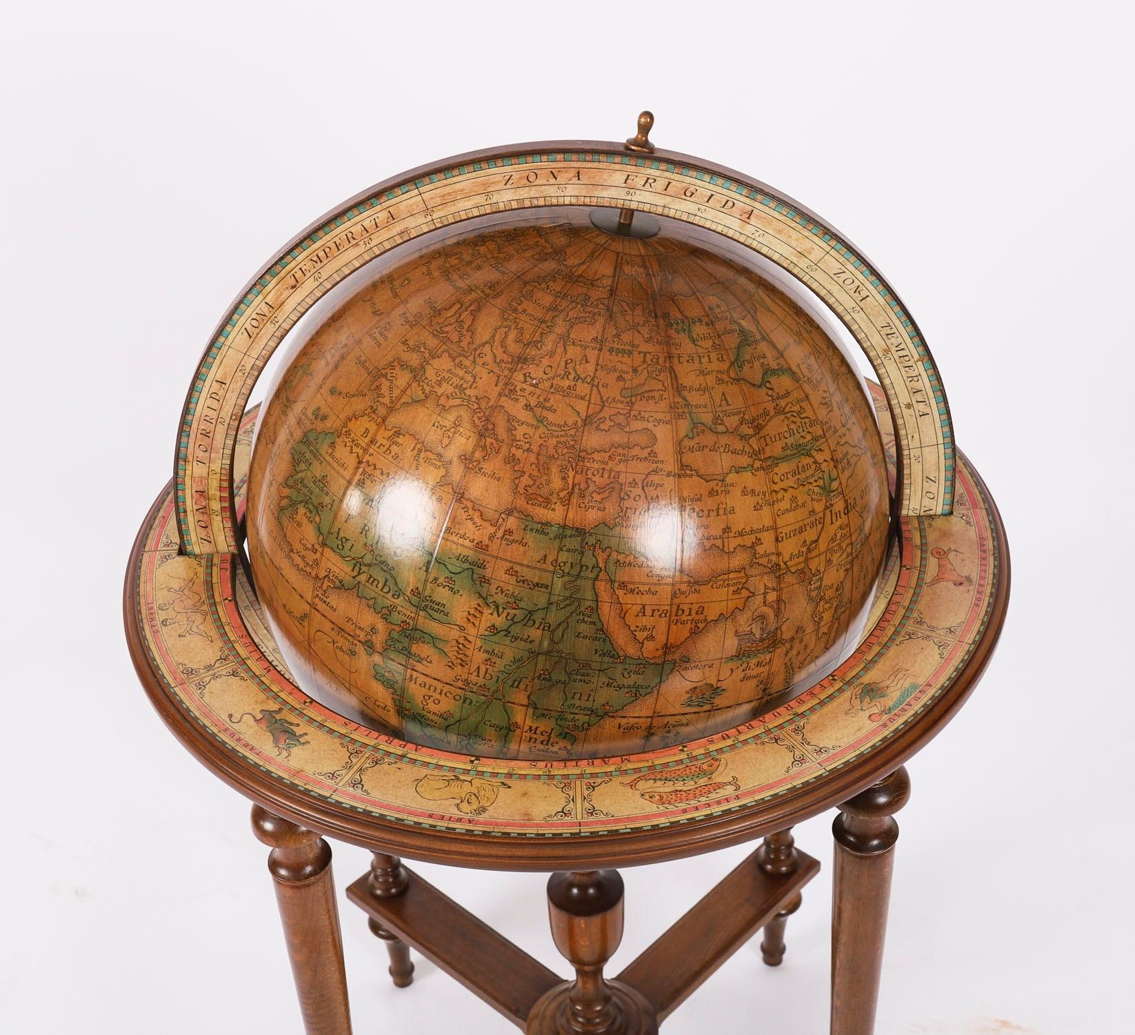 VintageTerrestrial Library Globe on Stand Donati, Milano 20th Century 4