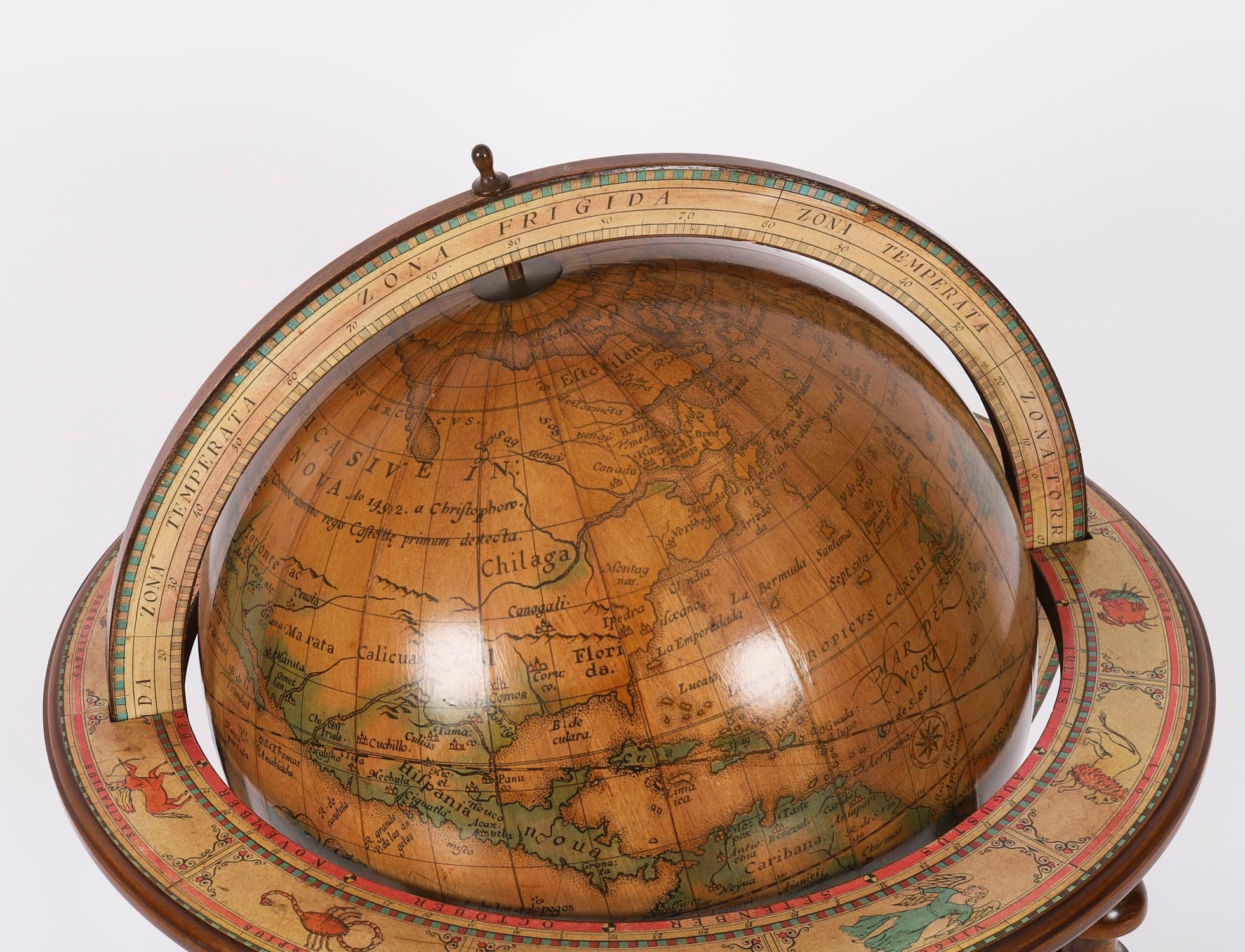 VintageTerrestrial Library Globe on Stand Donati, Milano 20th Century 7