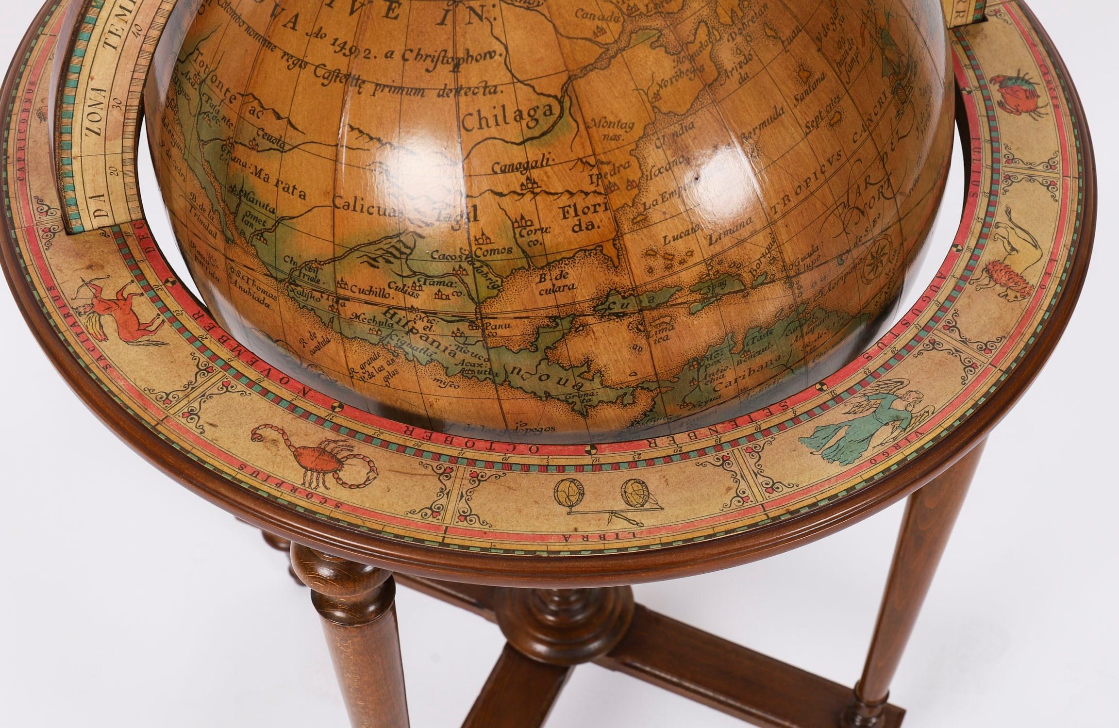 VintageTerrestrial Library Globe on Stand Donati, Milano 20th Century 8