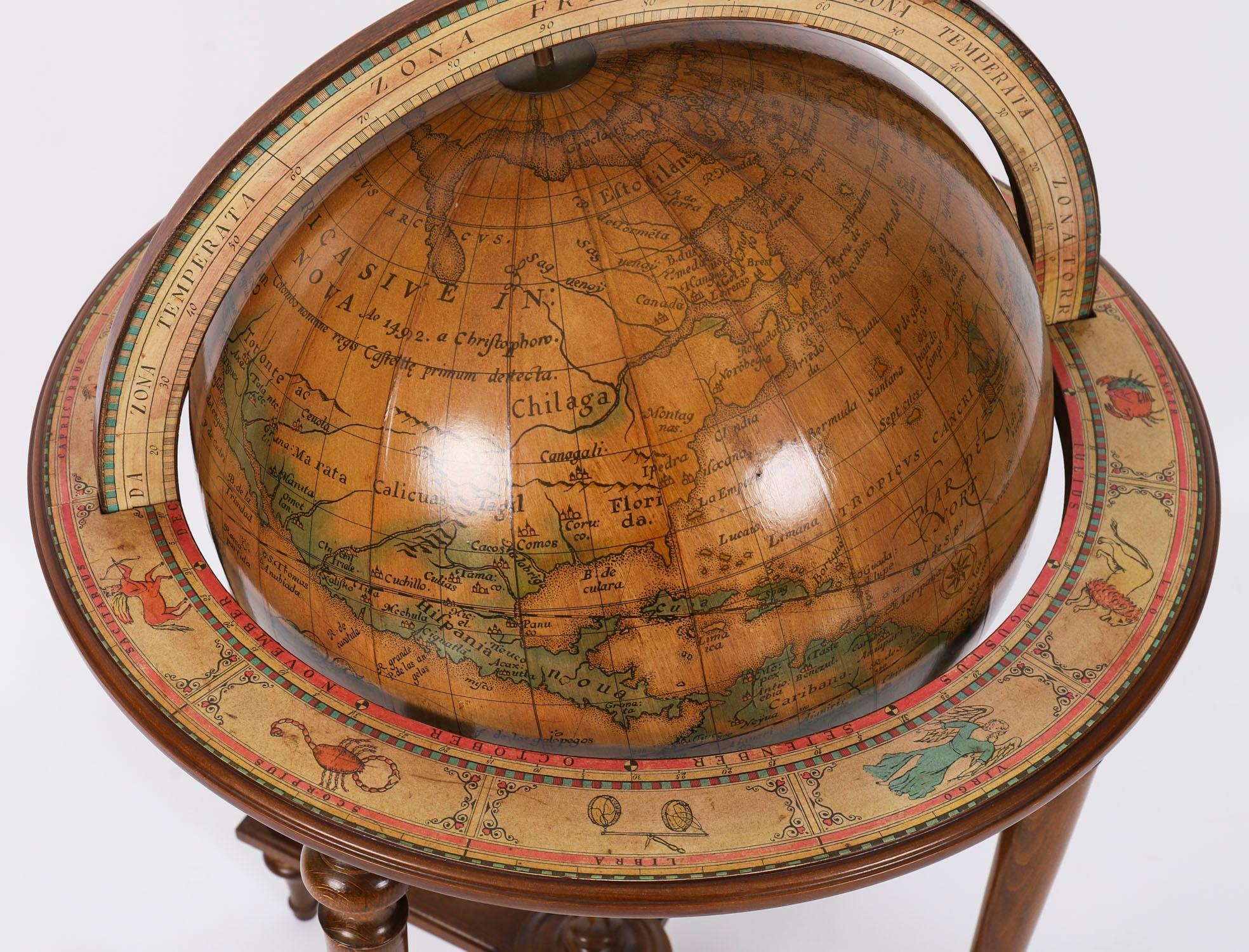 VintageTerrestrial Library Globe on Stand Donati, Milano 20th Century 10