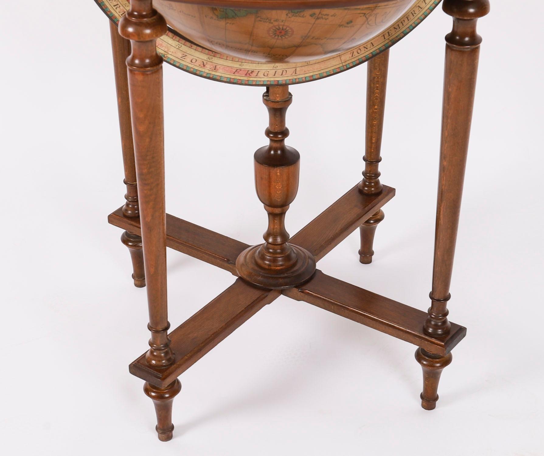 VintageTerrestrial Library Globe on Stand Donati, Milano 20th Century 12