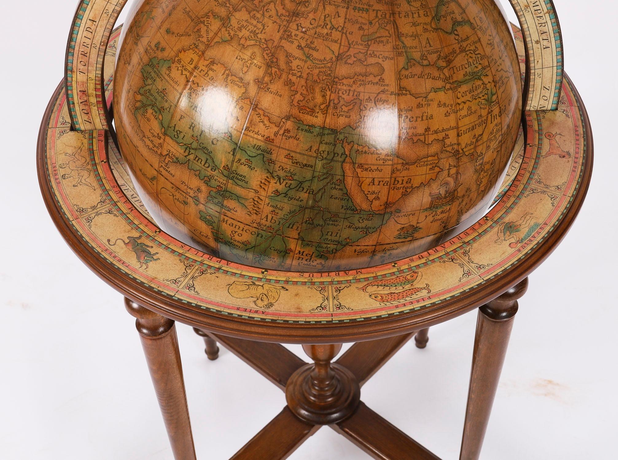 Walnut VintageTerrestrial Library Globe on Stand Donati, Milano 20th Century