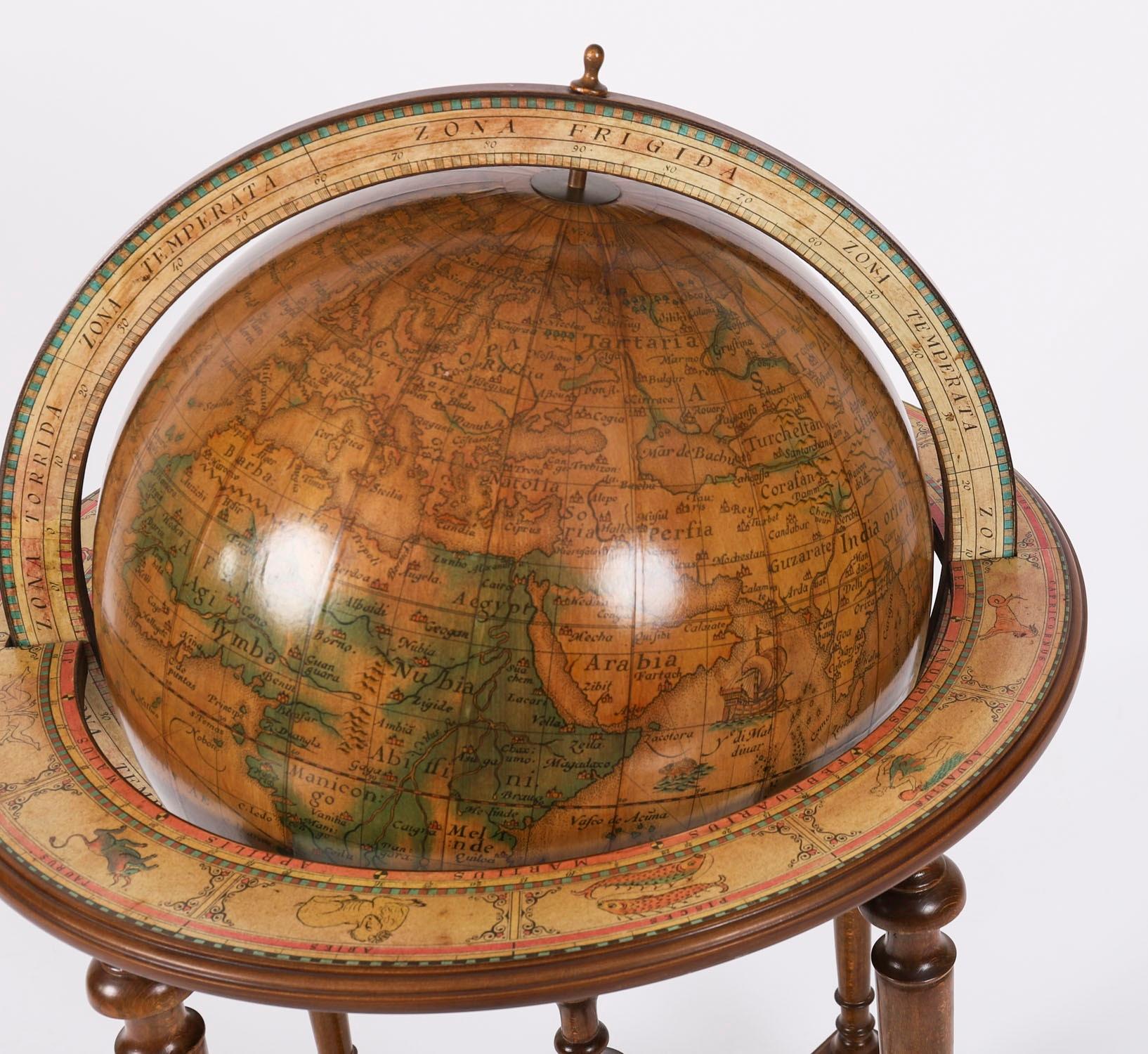 VintageTerrestrial Library Globe on Stand Donati, Milano 20th Century 2