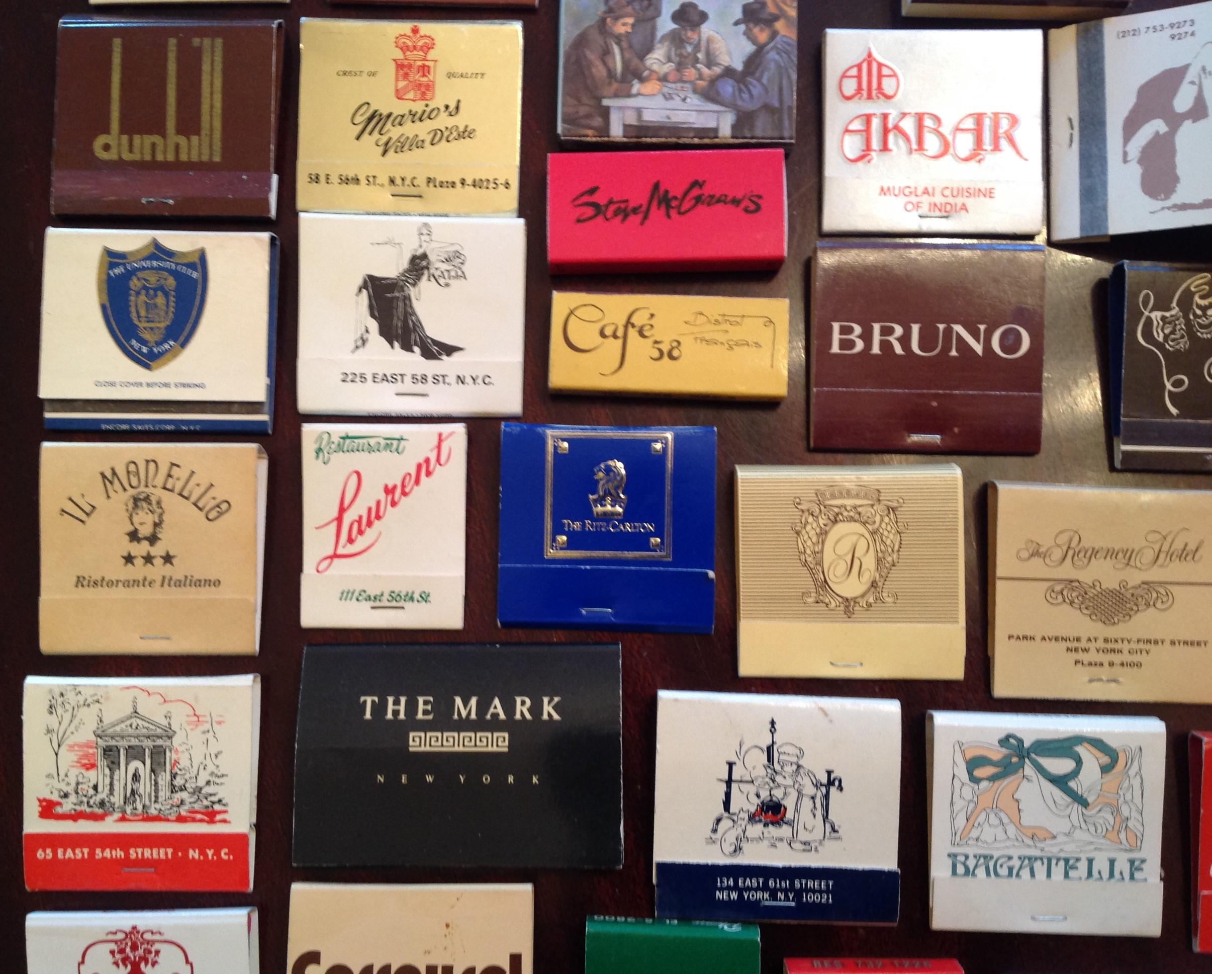Vintage NY Hotel and Restaurant Matchbooks from the 1950s-1980s In Good Condition In Austin, TX