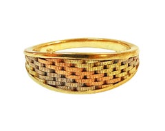 Vintgage 14k Multicolor Gold Woven Band Ring Size 6