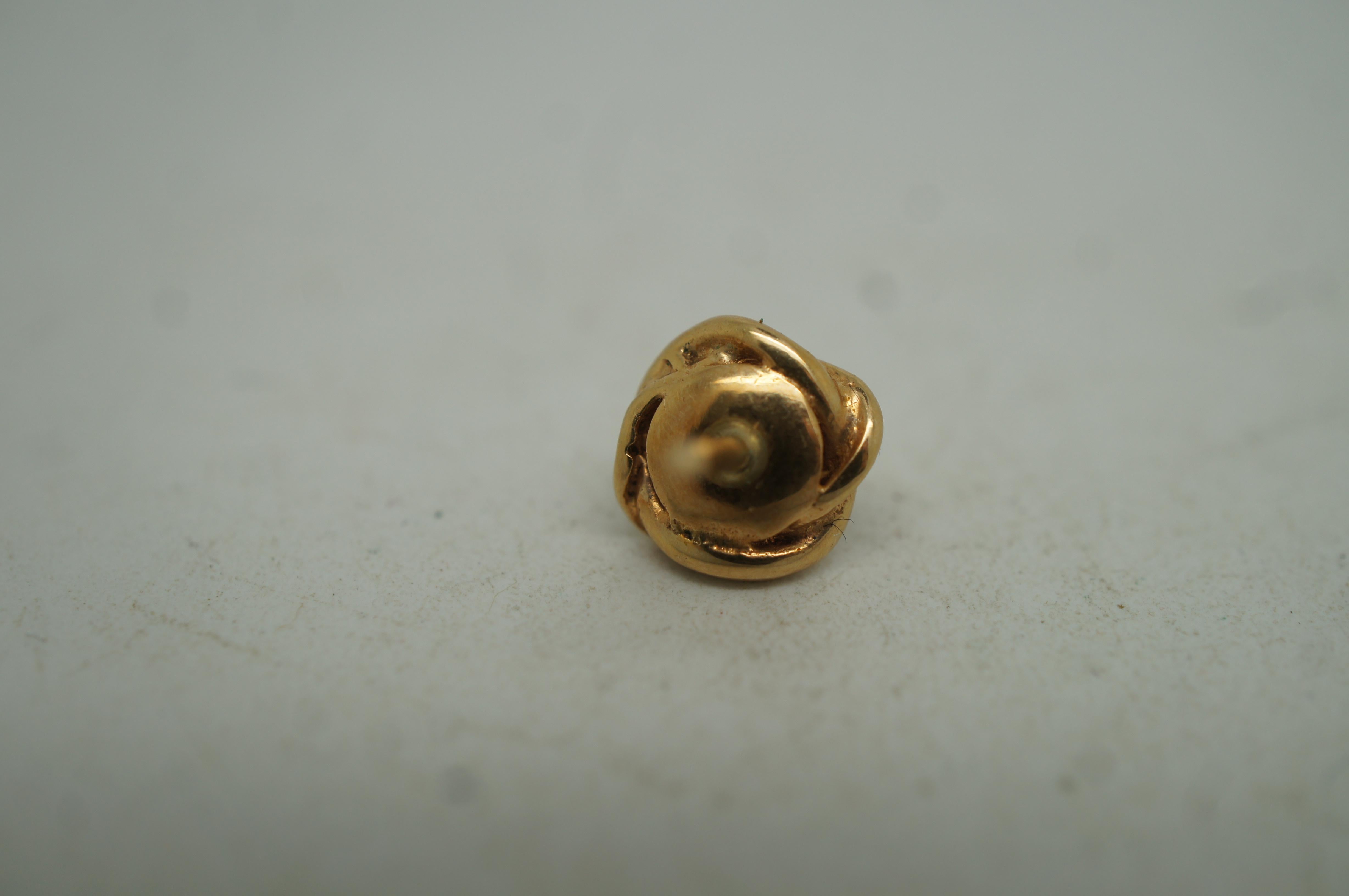 Vintge 14K Yellow Gold Pearl Rope Twist Tie Tack Lapel Pin Brooch 3.2g For Sale 3