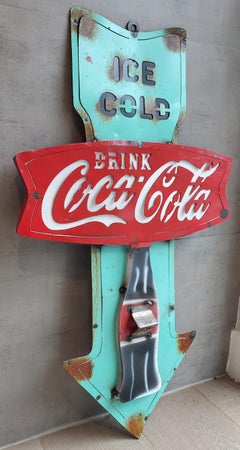 Vintage 1950s Coca Cola Wall Hinging Bottle Opener Sign