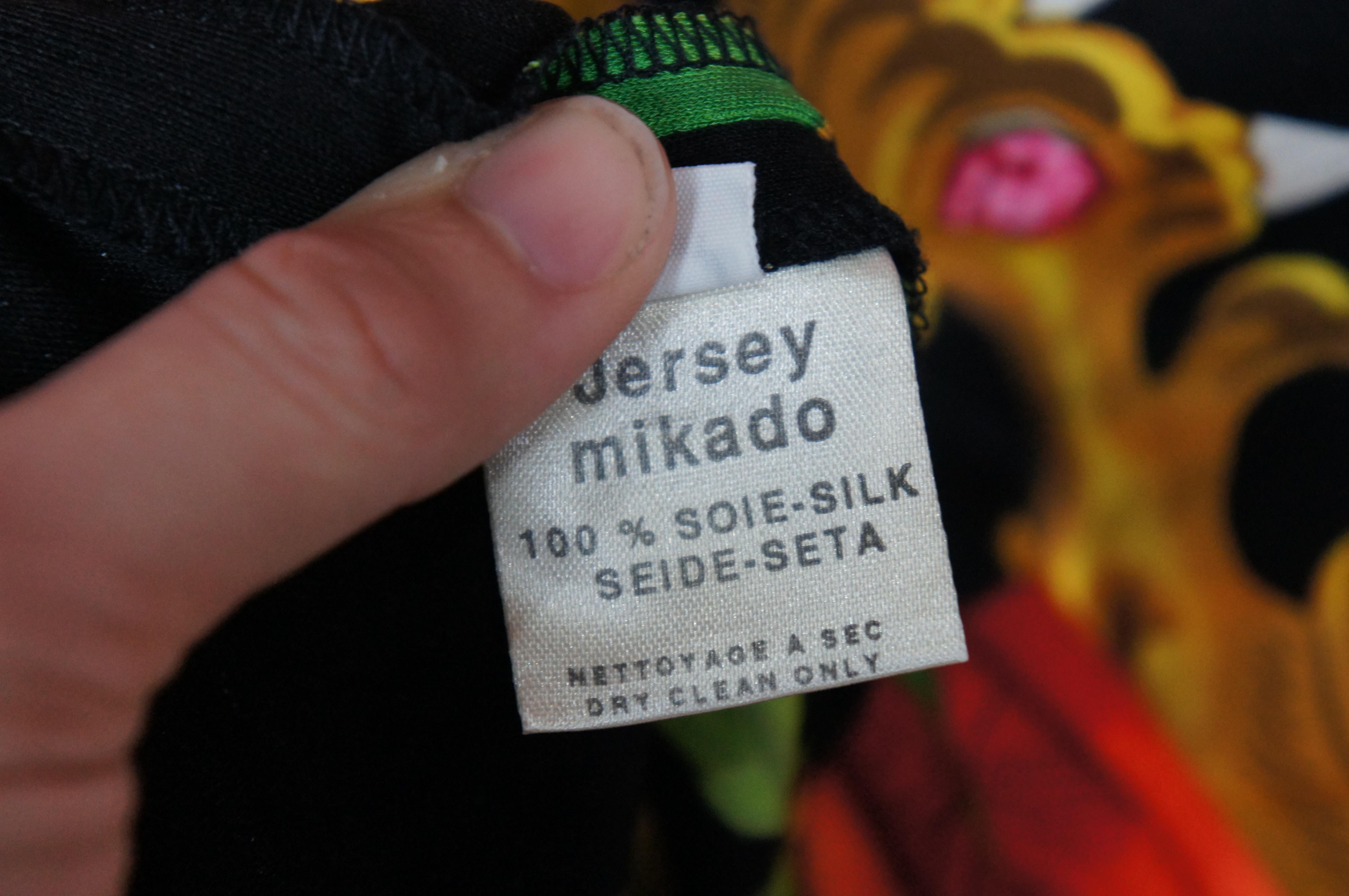 Vintge Leonard Paris France Long Sleeve Jersey Mikado 100% Silk Dress For Sale 7