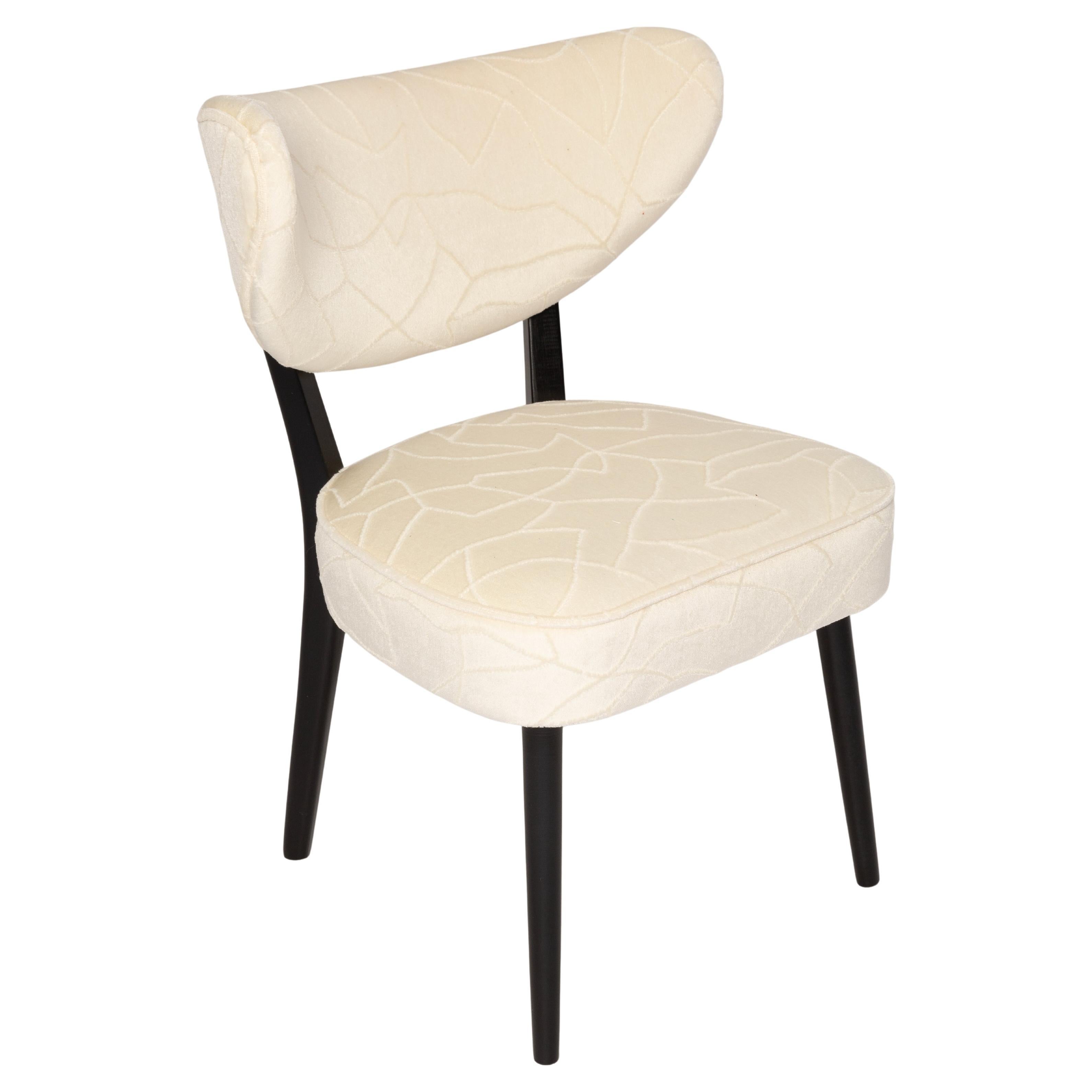 Vintola Dining Chair, Cream White Ivory Script Jacquard by Dedar, Europe, Poland