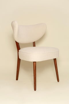 Vintola Dining Chair, Ivory White Boucle, Walnut Wood, Vintola Studio