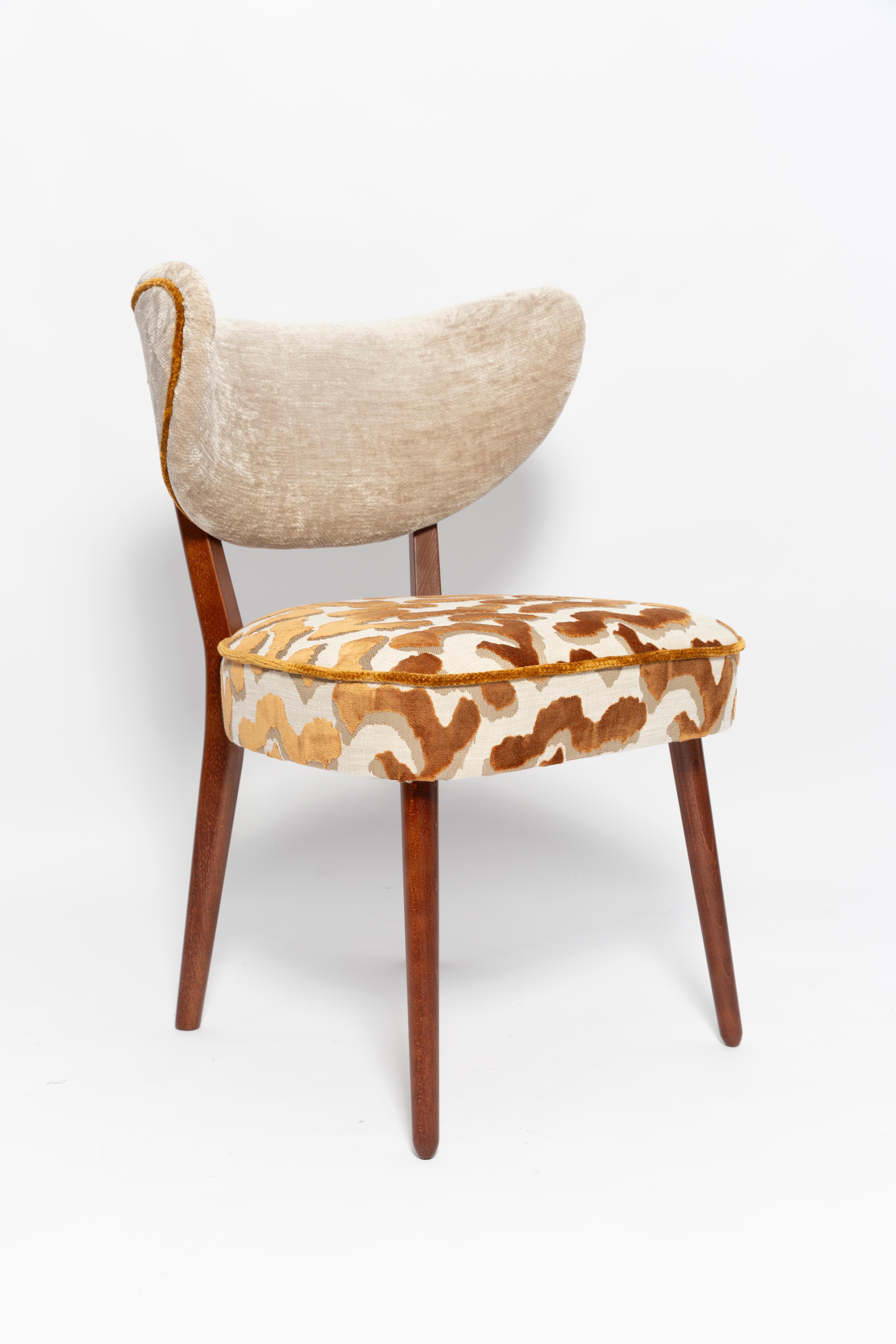 Mid-Century Modern Vintola Studio Dining Chair, Casamance Nimbus Leopard Fabric, Europe, Poland For Sale